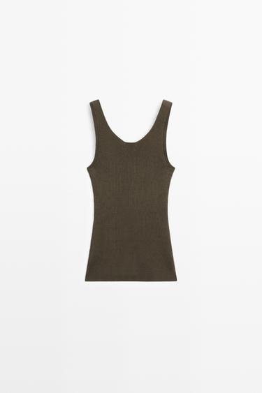100% cotton ribbed tank top — OLIVE 6