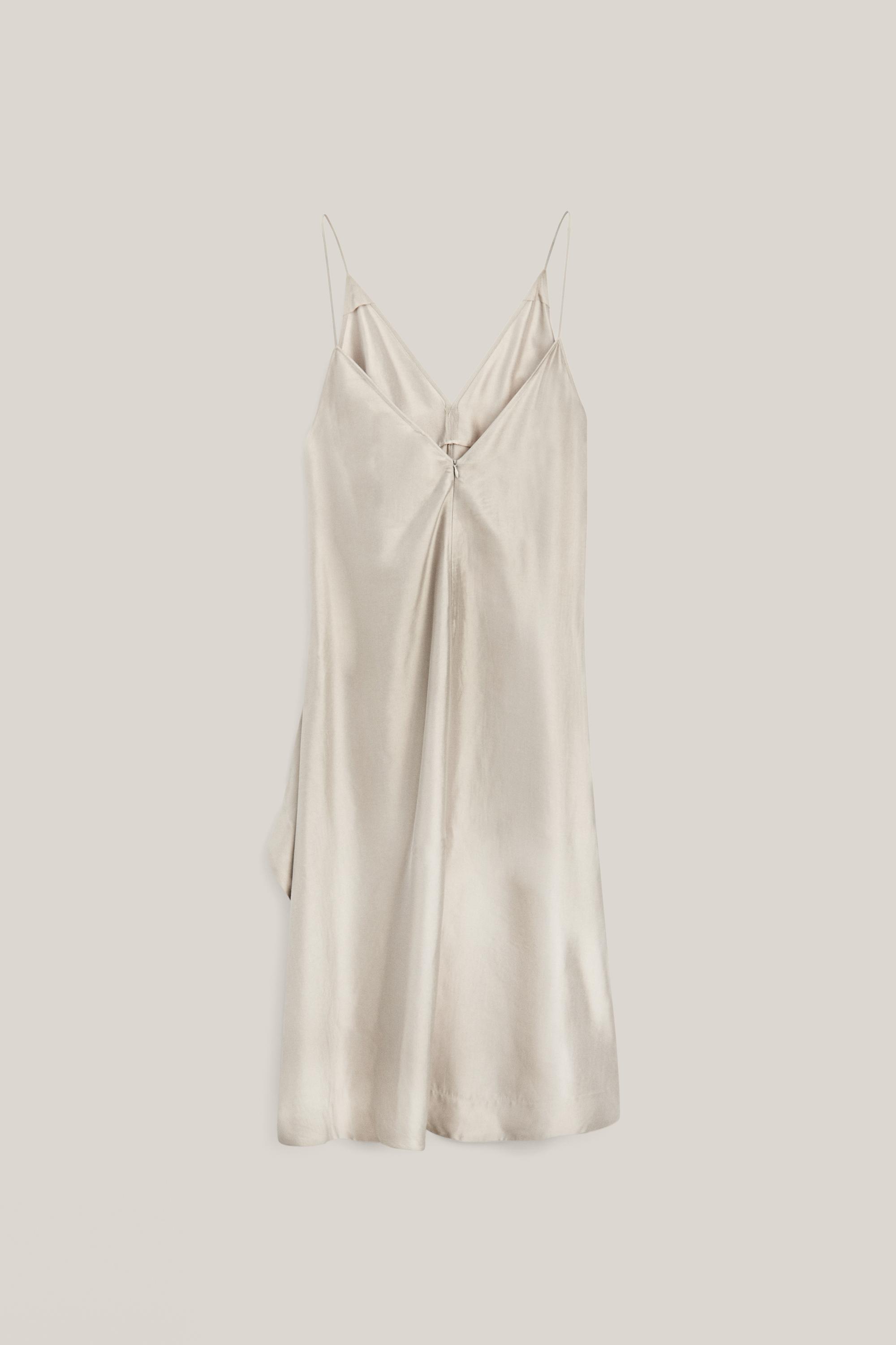 Midi slip dress with V-neckline - LIMITED EDITION — CHAMPAGNE