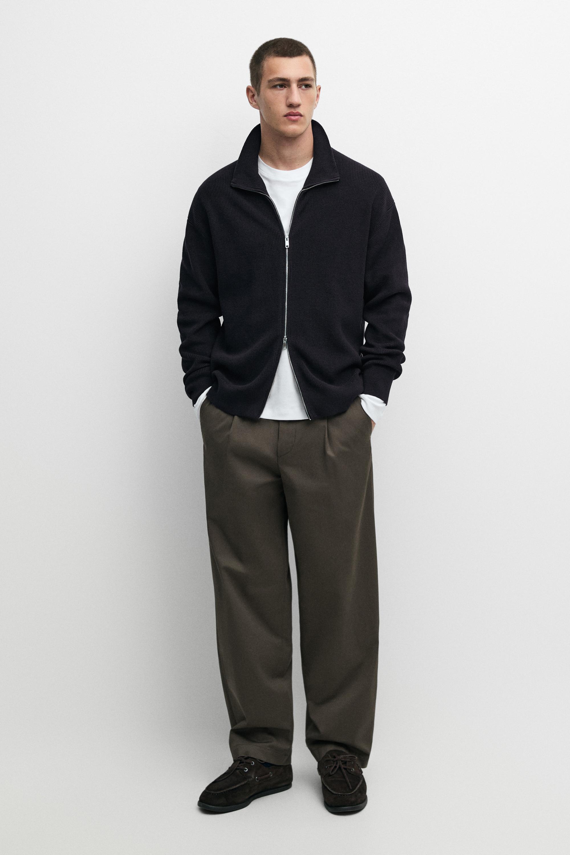 100% cotton ribbed knit cardigan