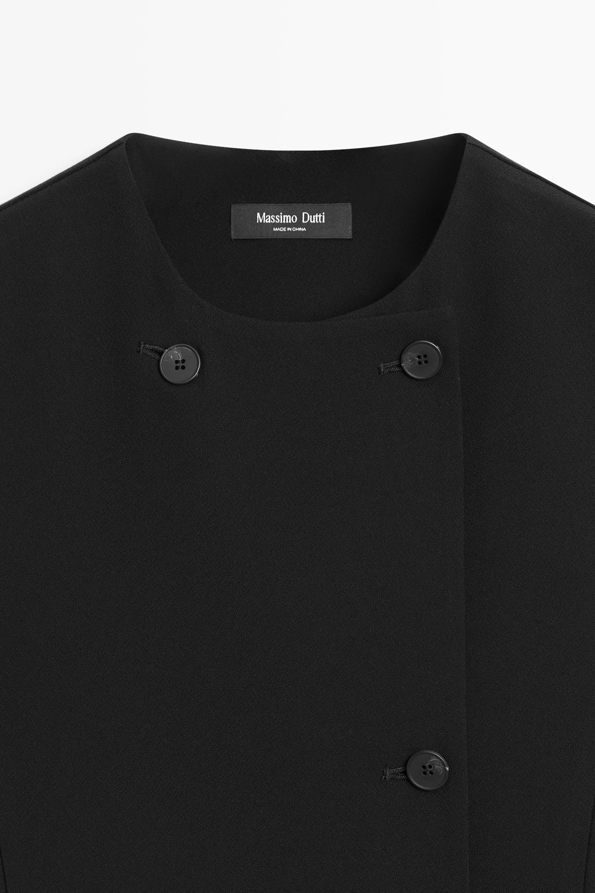 Buttoned midi dress — BLACK