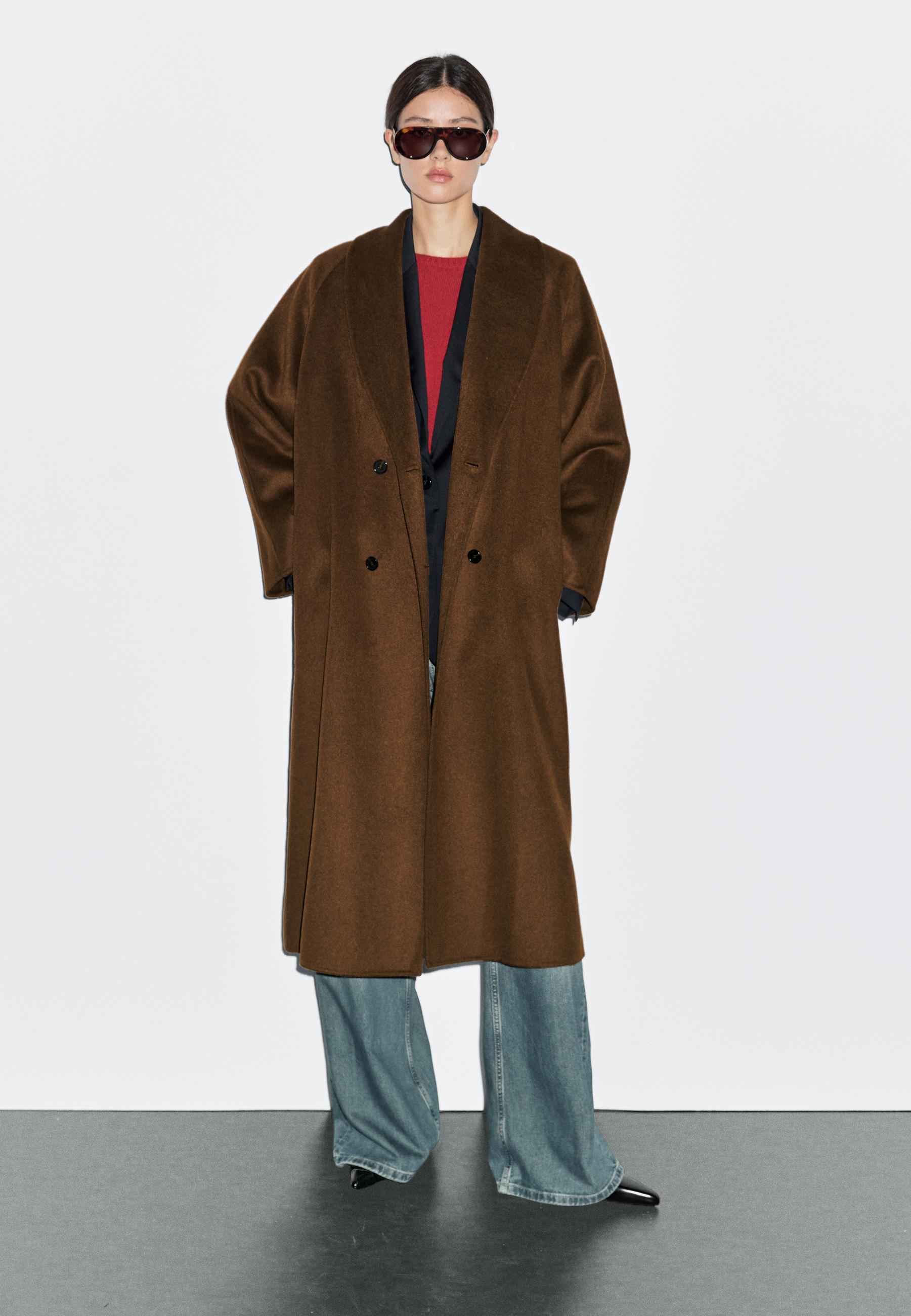 Long wool blend coat