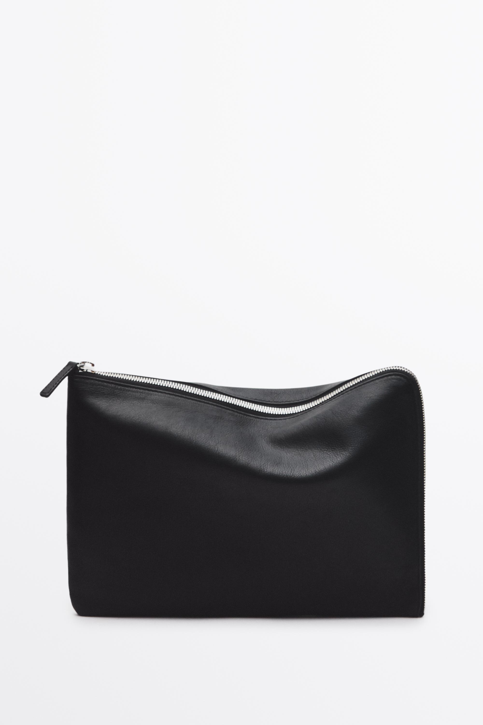 Bolsa S para portátil em pele napa
