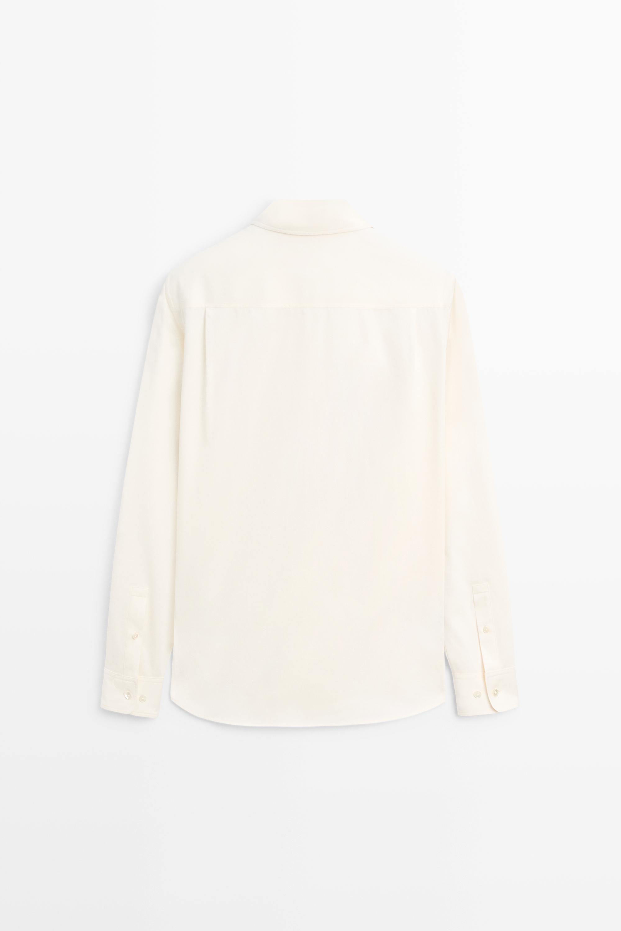 Cotton blend shirt — CREAM