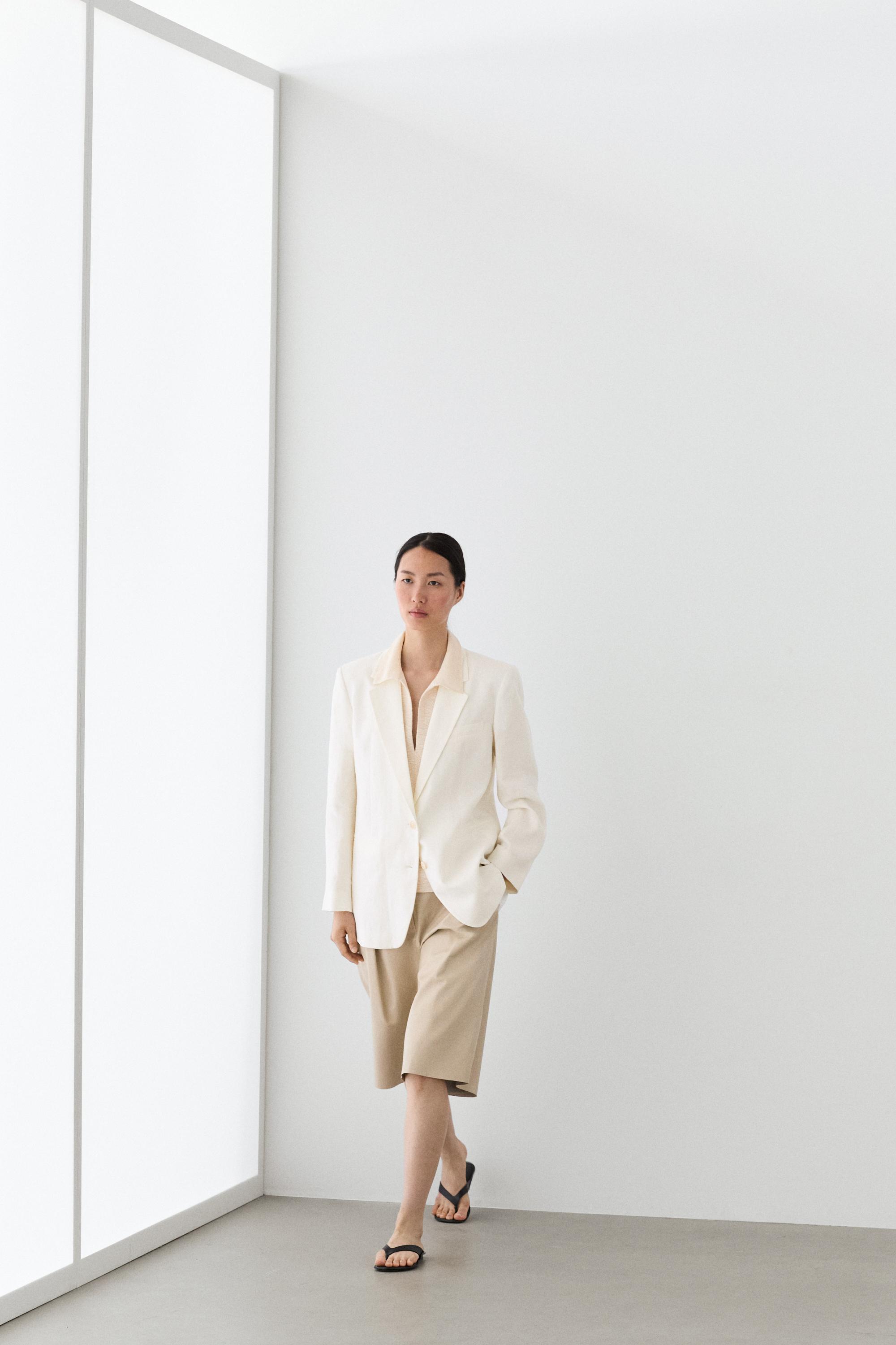 100% linen oversize blazer — Off white