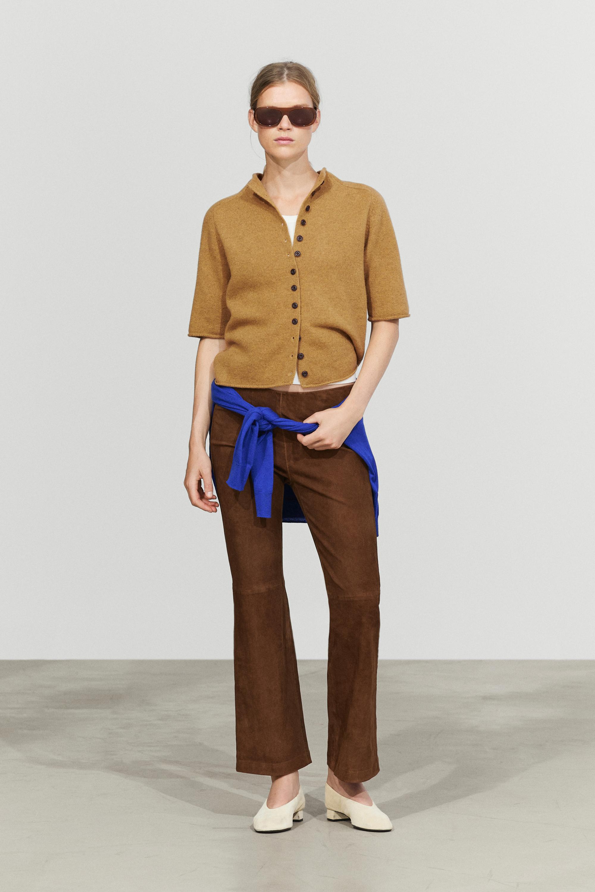 100% wool funnel neck knit cardigan — OIL