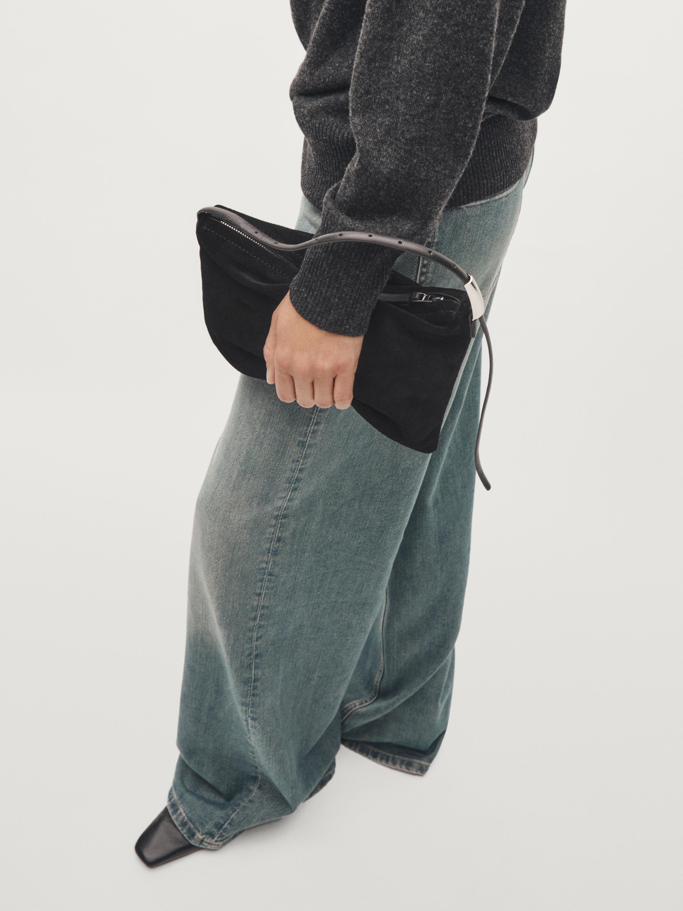 Liten veske i semsket skinn