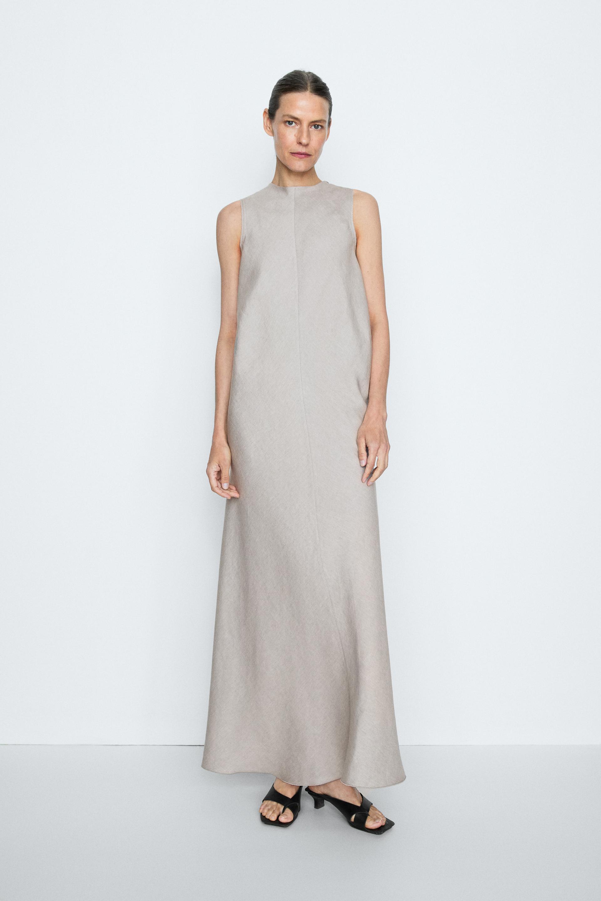 Abito Fluido Con Volant - Studio - Pietra - Xs - Massimo Dutti - Femminile