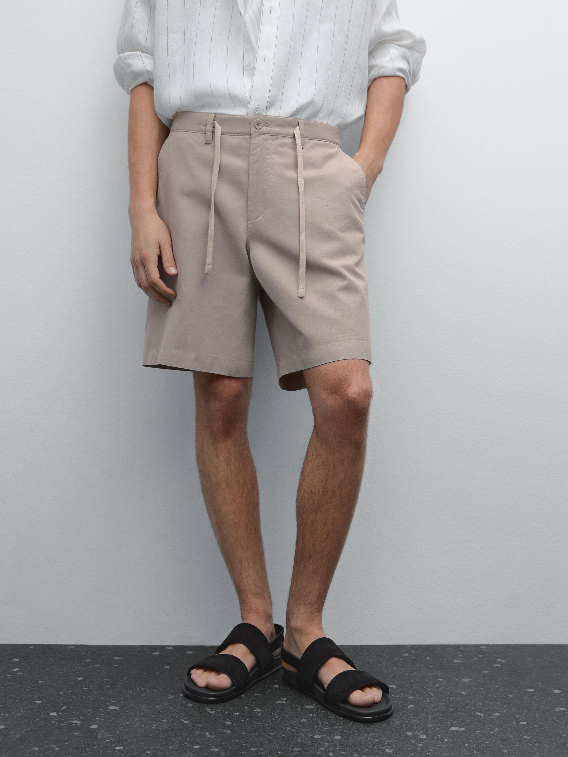 Semi jogger cotton blend Bermuda shorts