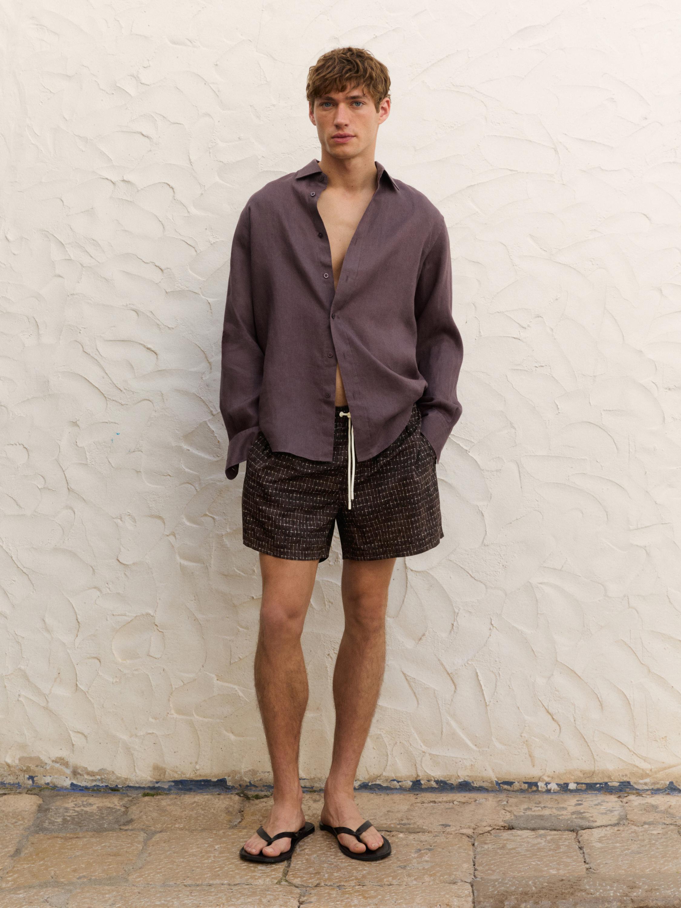 Printed swimming trunks