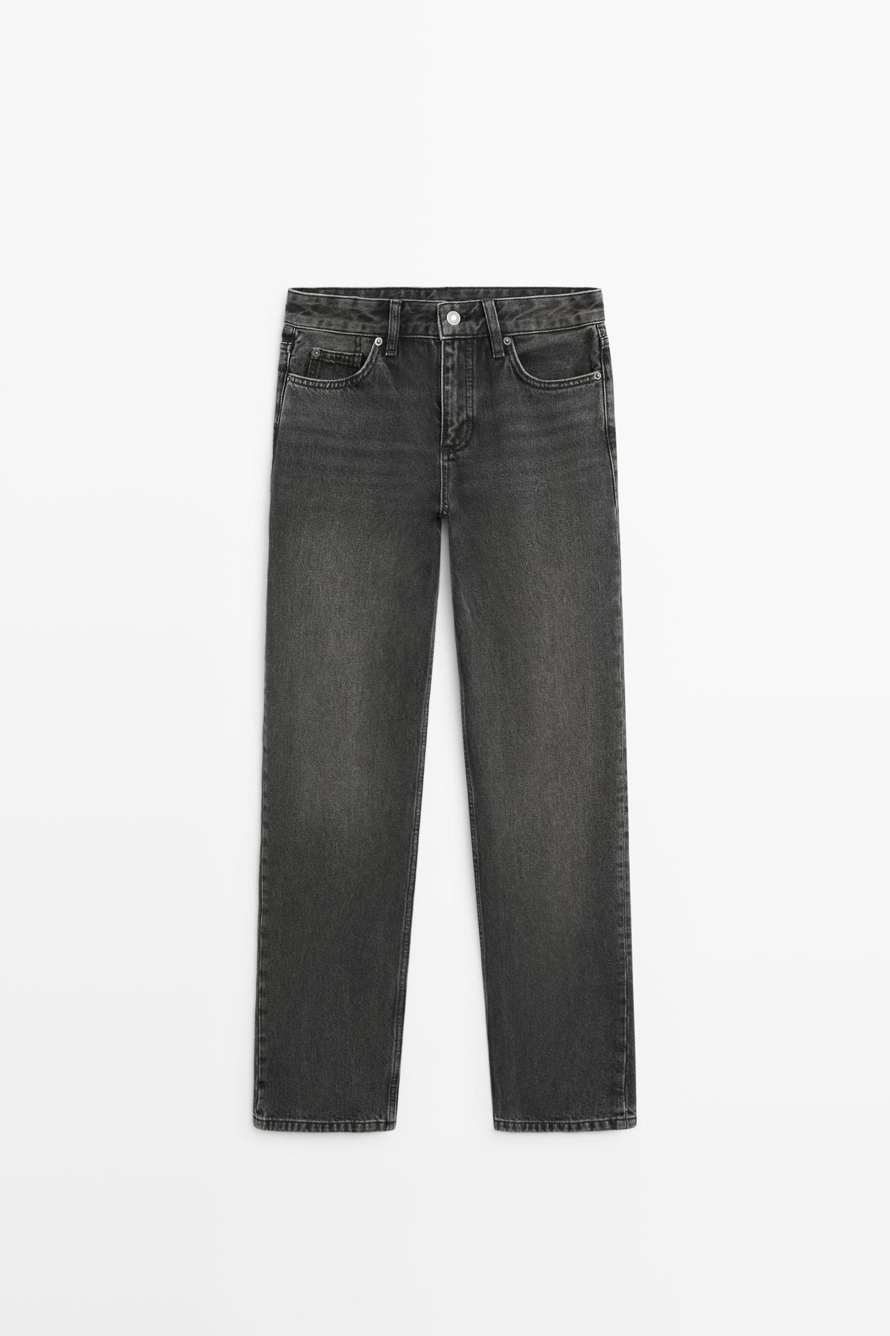 Low-rise straight-leg jeans — BLACK