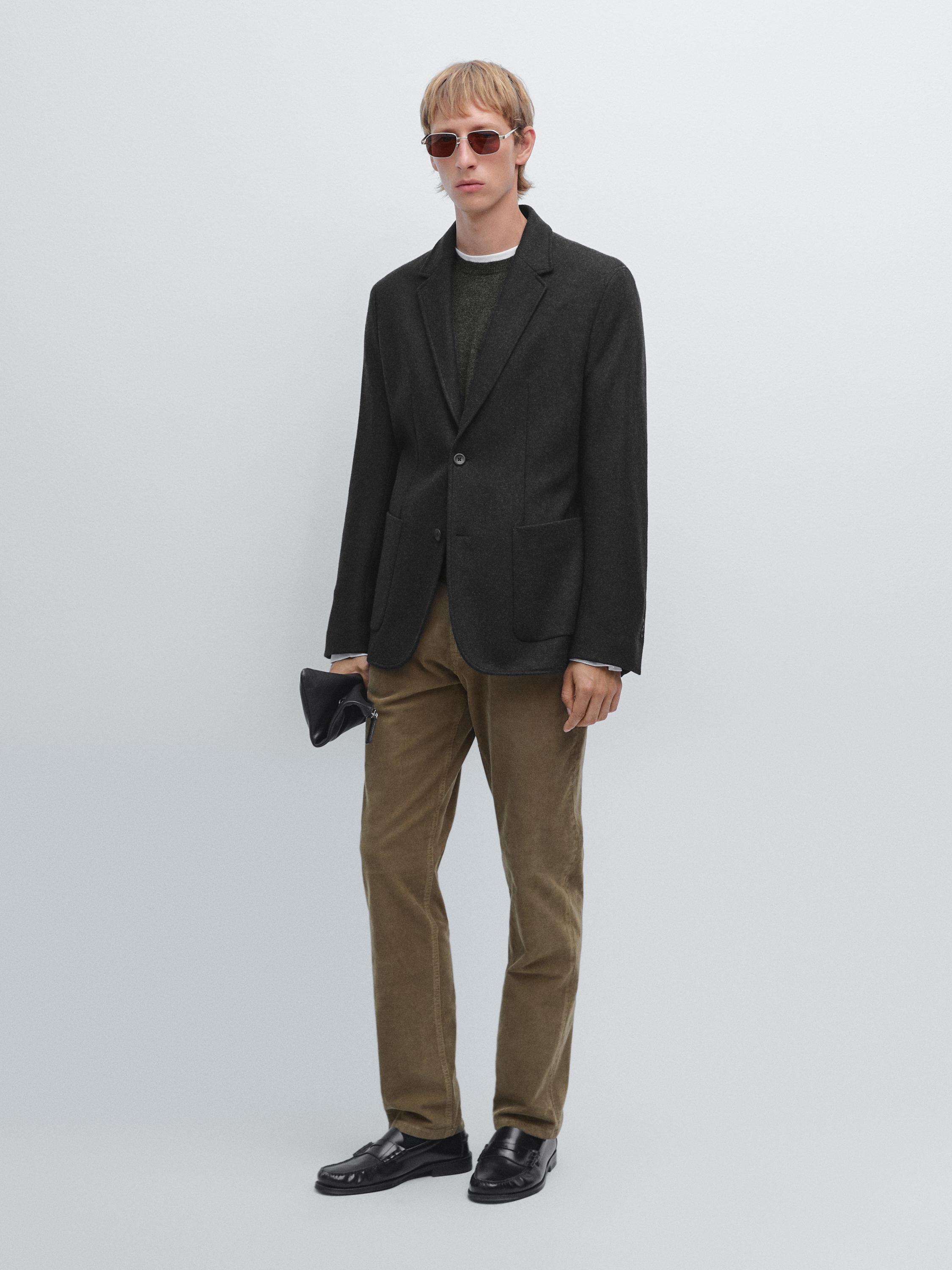 Slim fit corduroy denim trousers