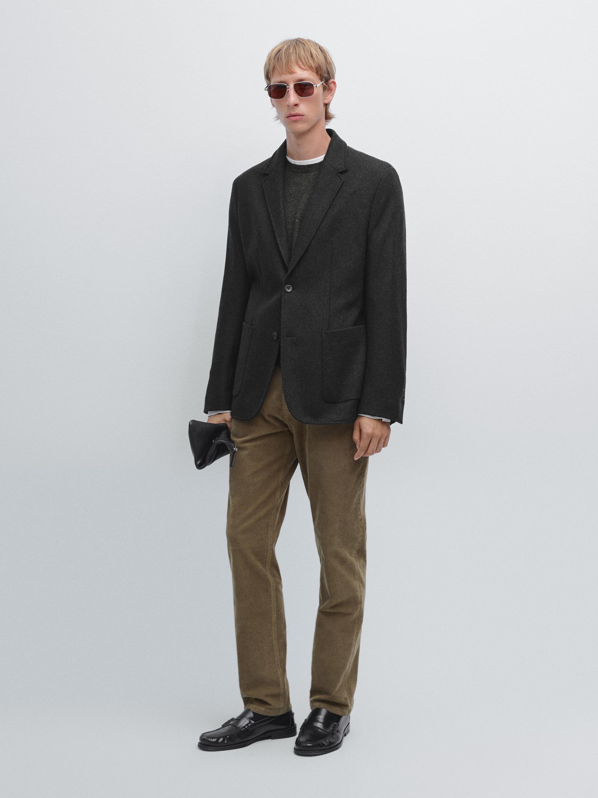 Jeans In Velluto A Costine Slim Fit - Kaki - 36 (It 52) - Massimo Dutti - Maschile