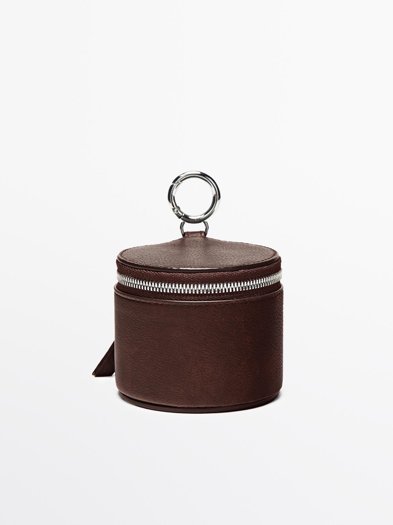 Sac Rond À Bijoux En Cuir Nappa - Marron - 01 - Massimo Dutti - Femme