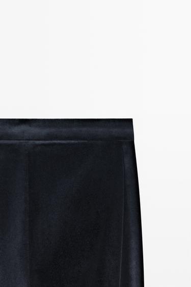 Velvet skinny flare fit pants — Dark Blue 9