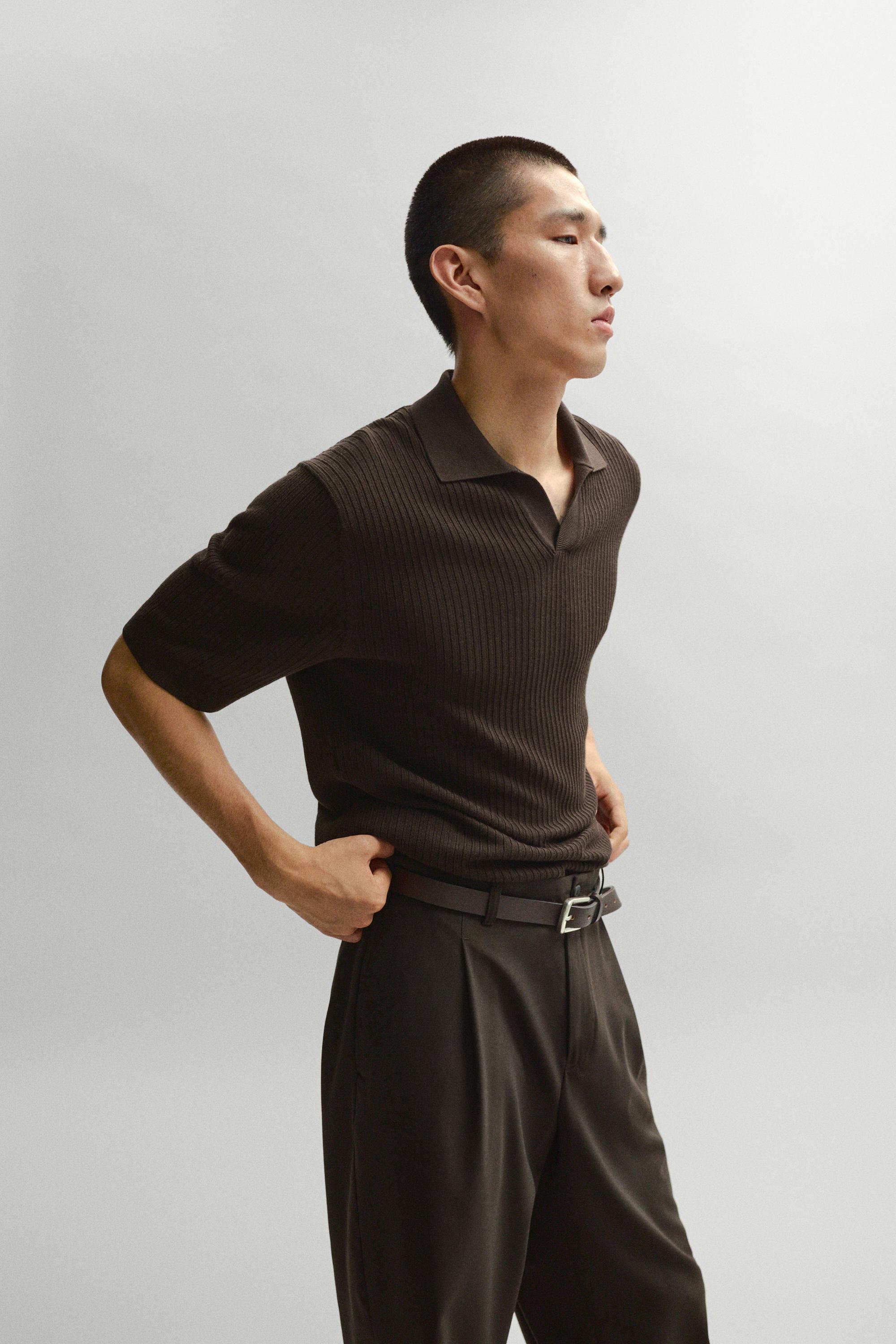 Relaxed fit wool blend trousers — BROWN