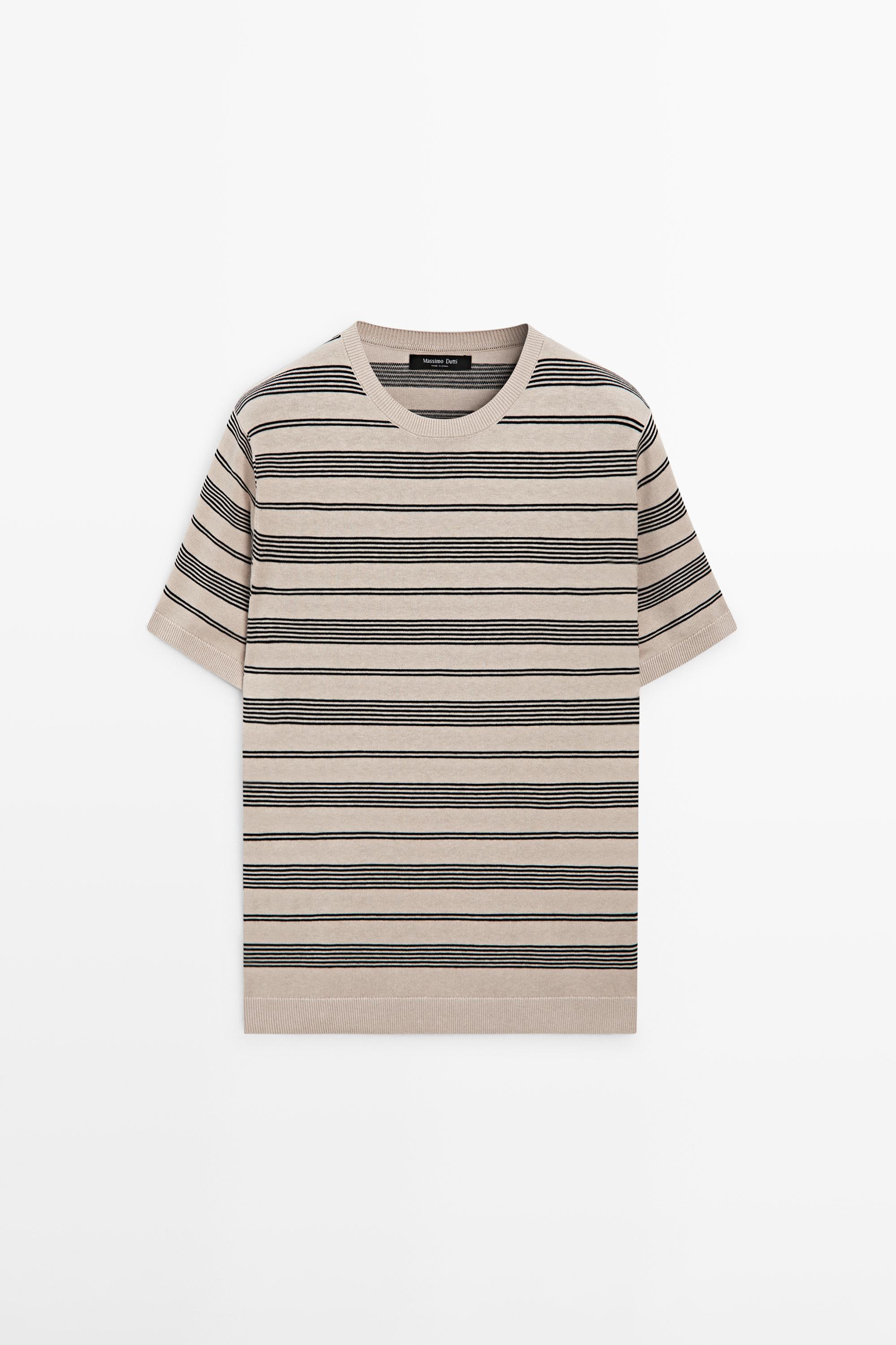 Pullover in maglia a maniche corte a righe