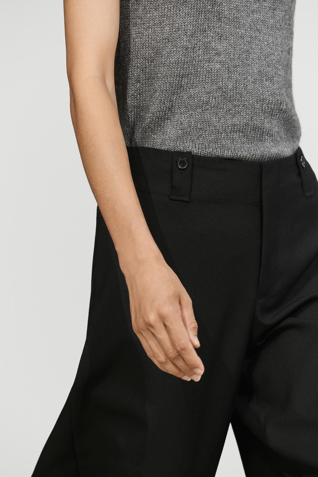 Cargo pants with hem button detail — BLACK