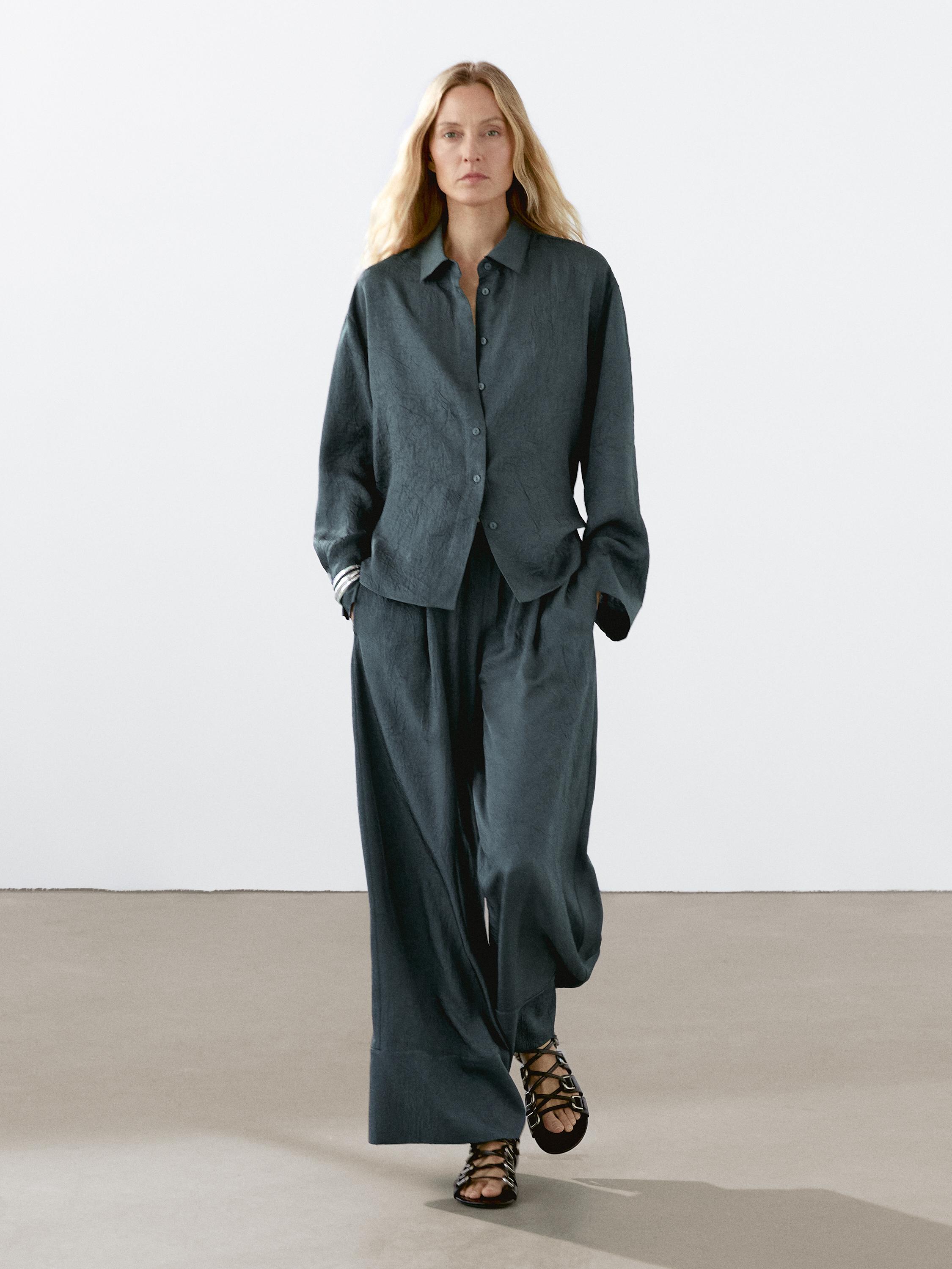 Pantalon fluide effet froissé