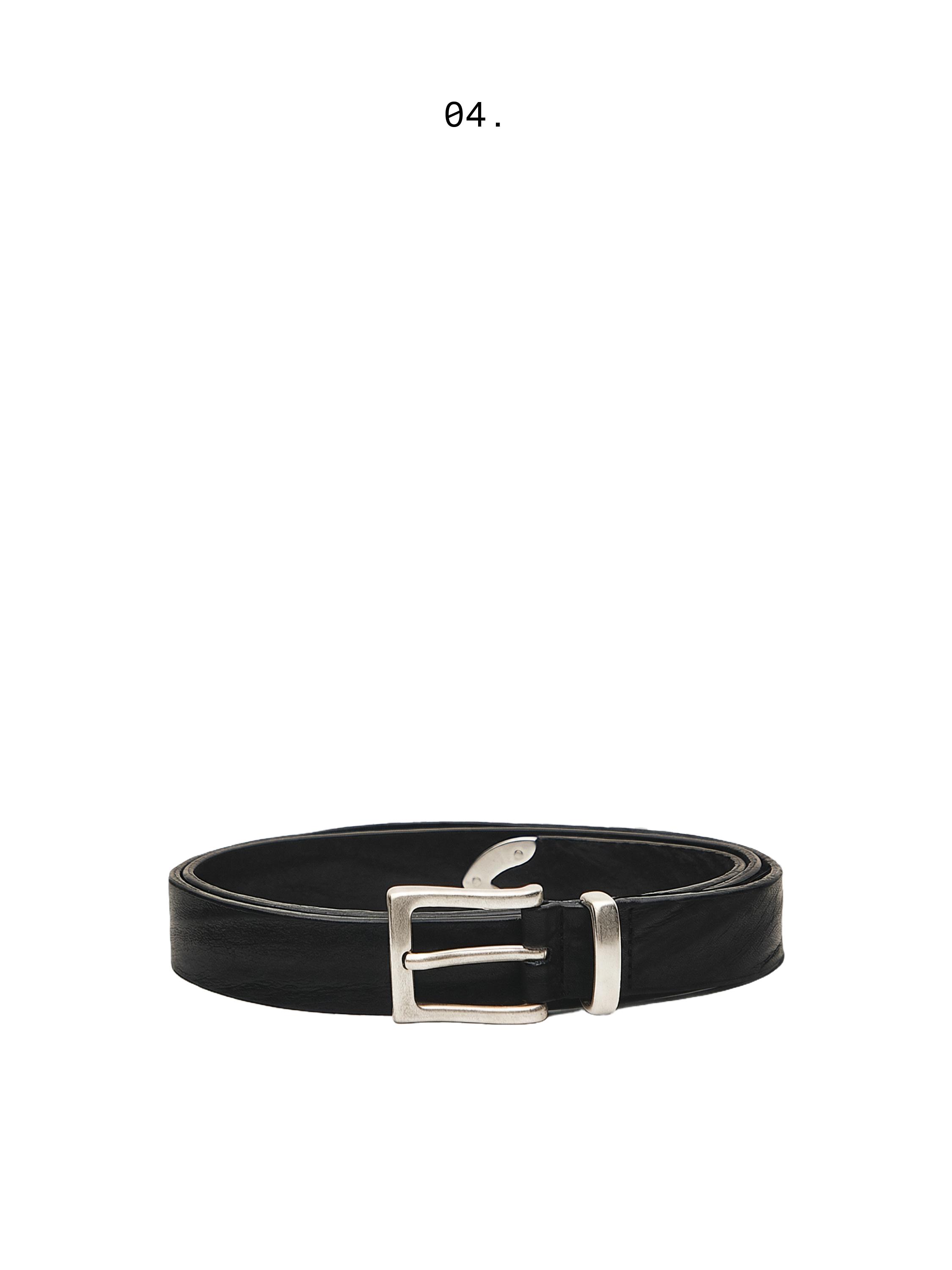 Nappa leather belt with tip detail — BLACK