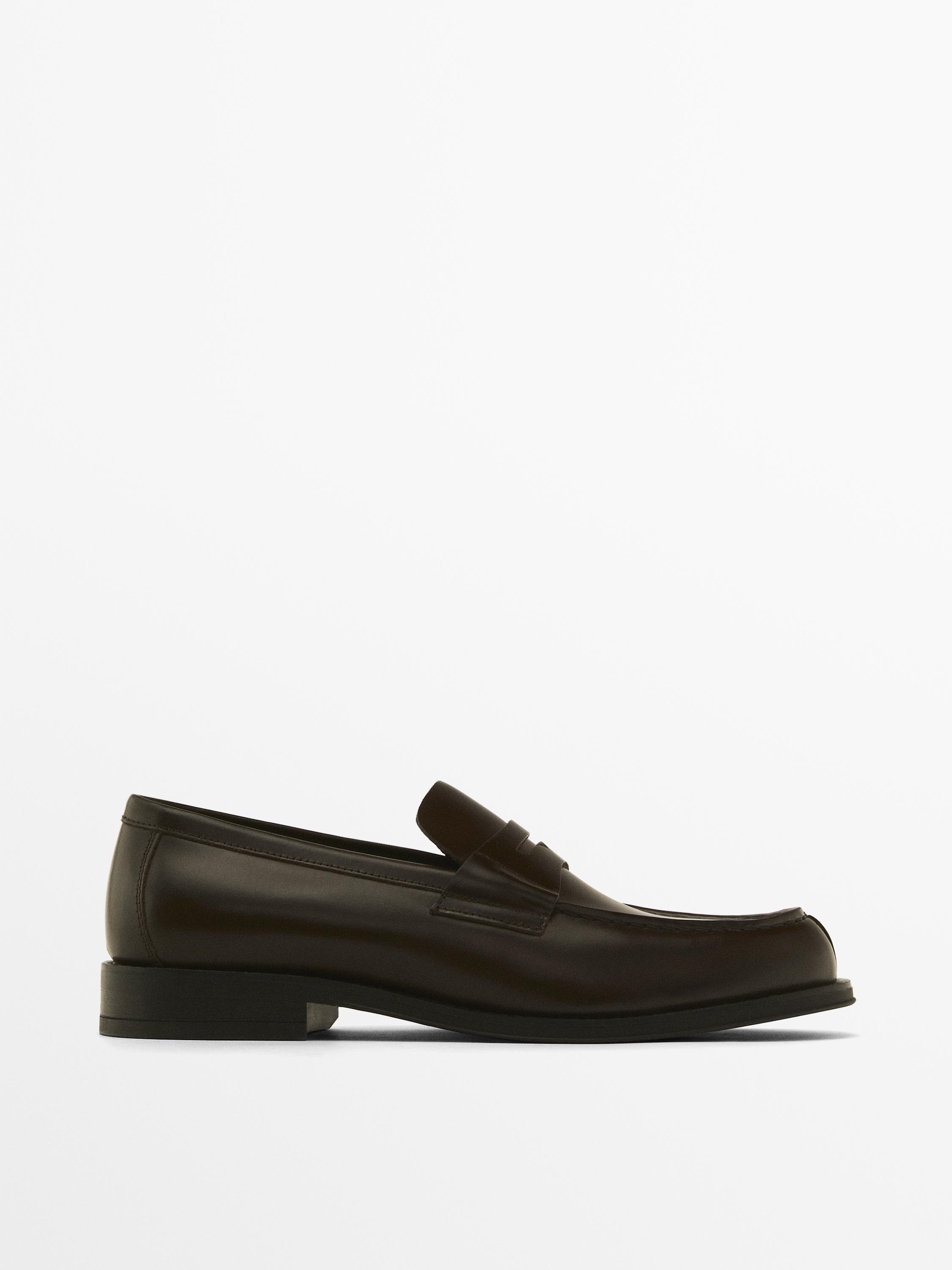 Leather penny loafers