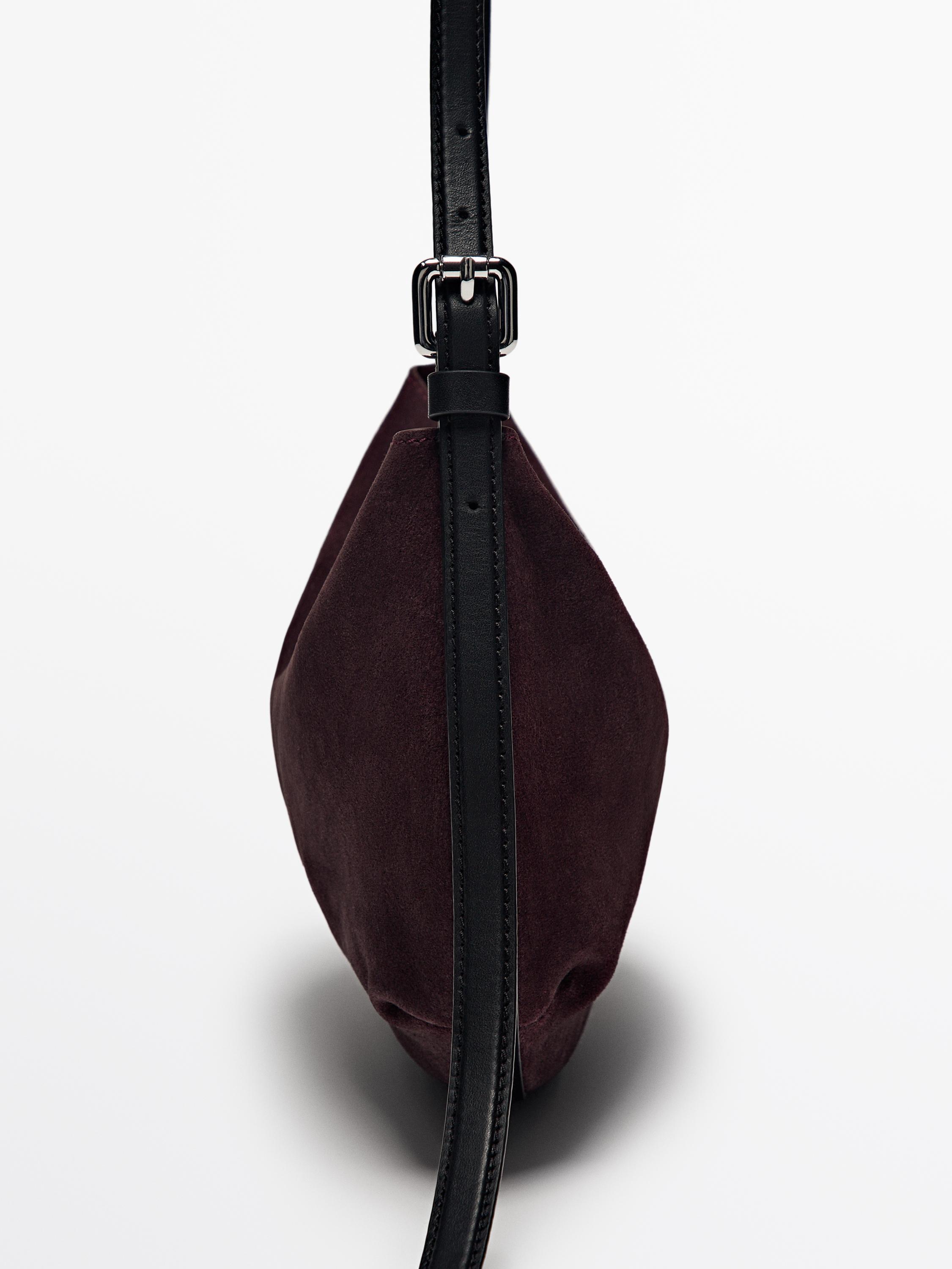 Split suede shoulder bag