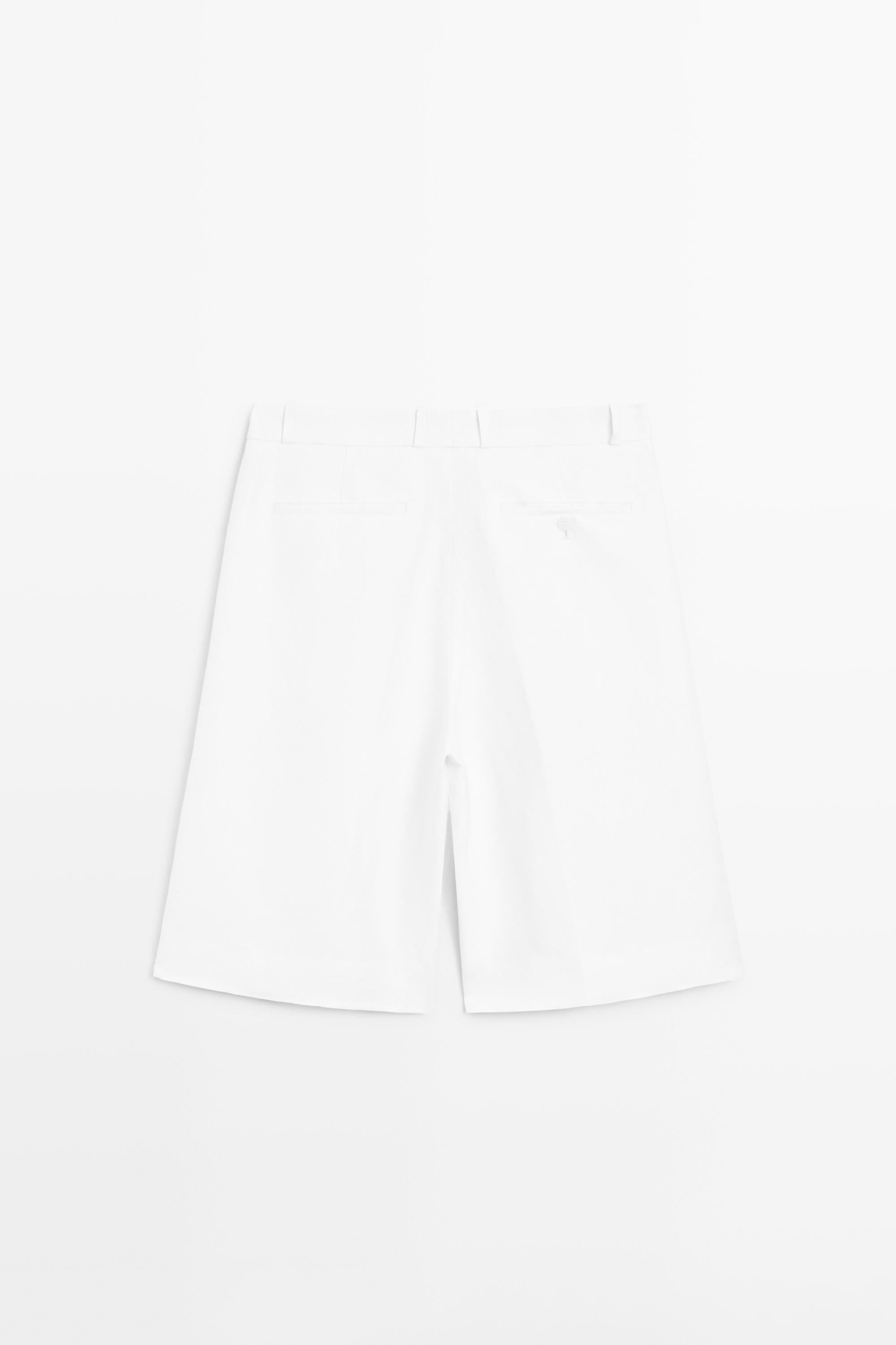 Long flowing Bermuda shorts - STUDIO — WHITE