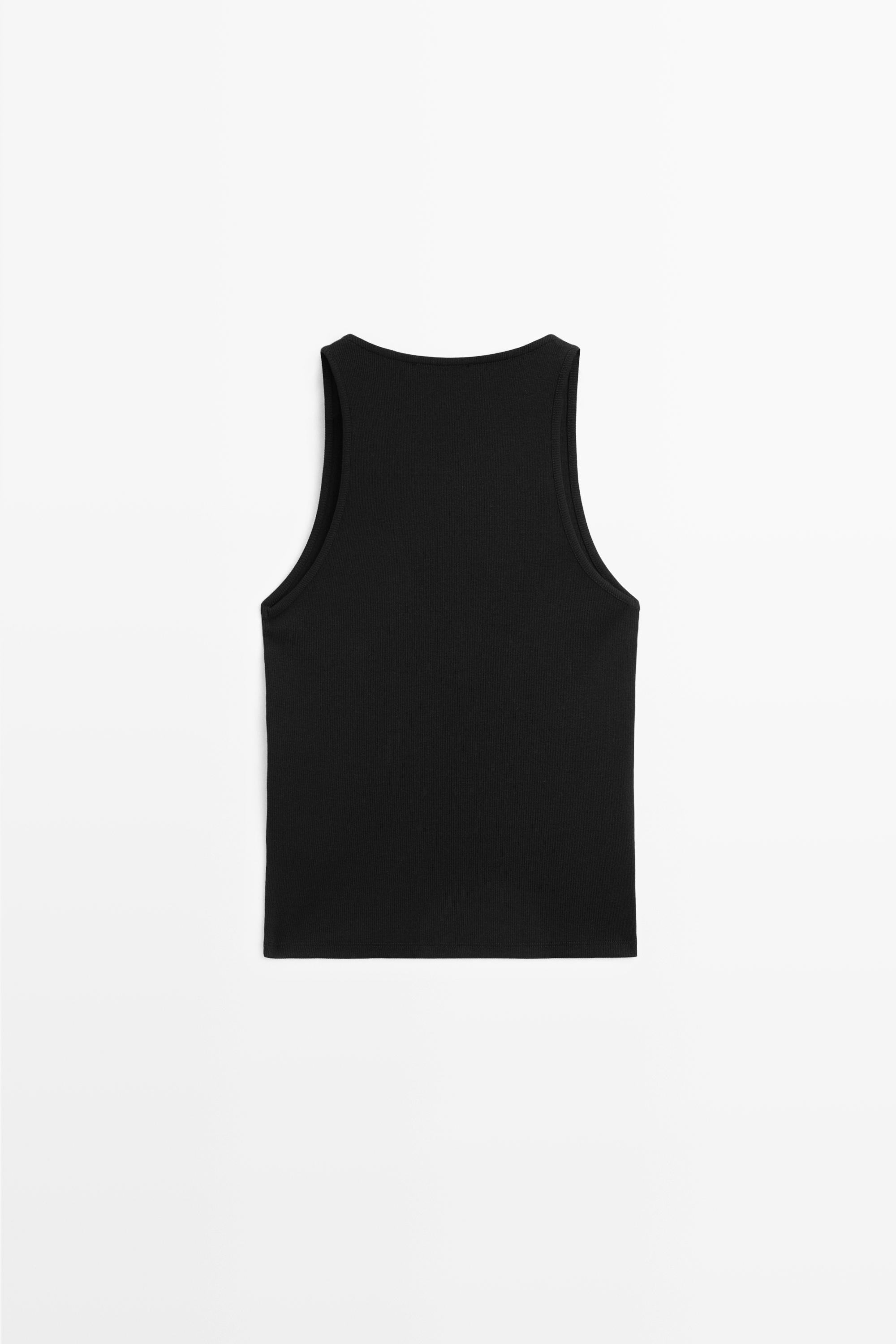 V-neck lace trim camisole top — BLACK
