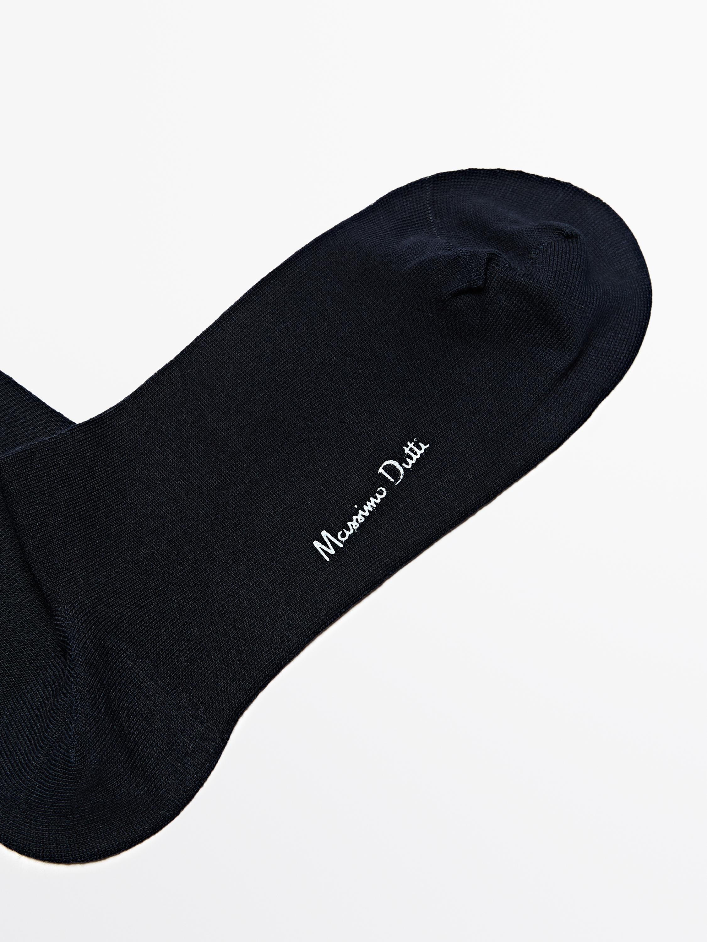 Mercerised cotton blend long socks