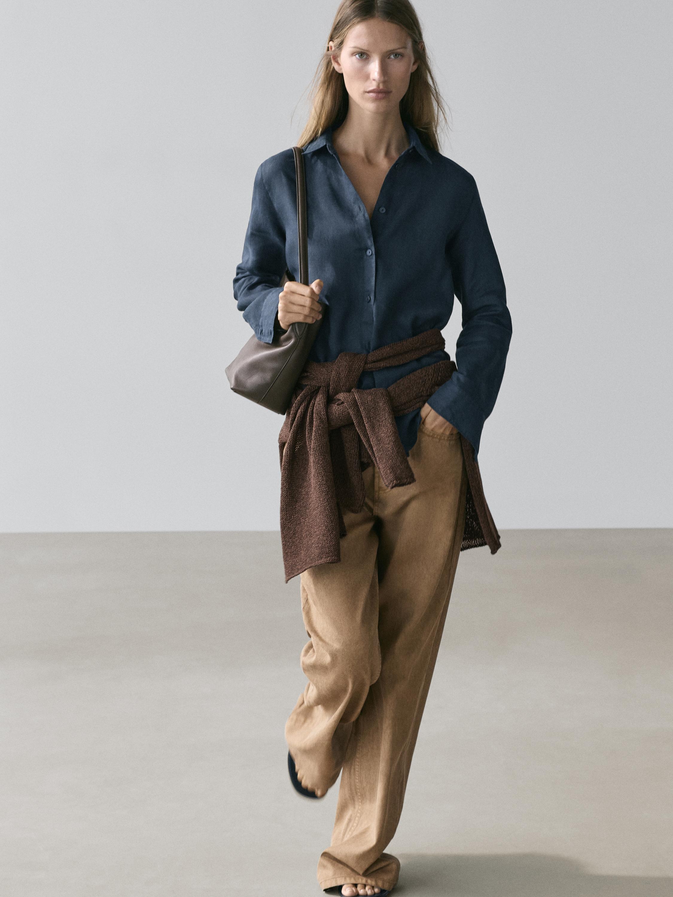 Flowing 100% linen shirt