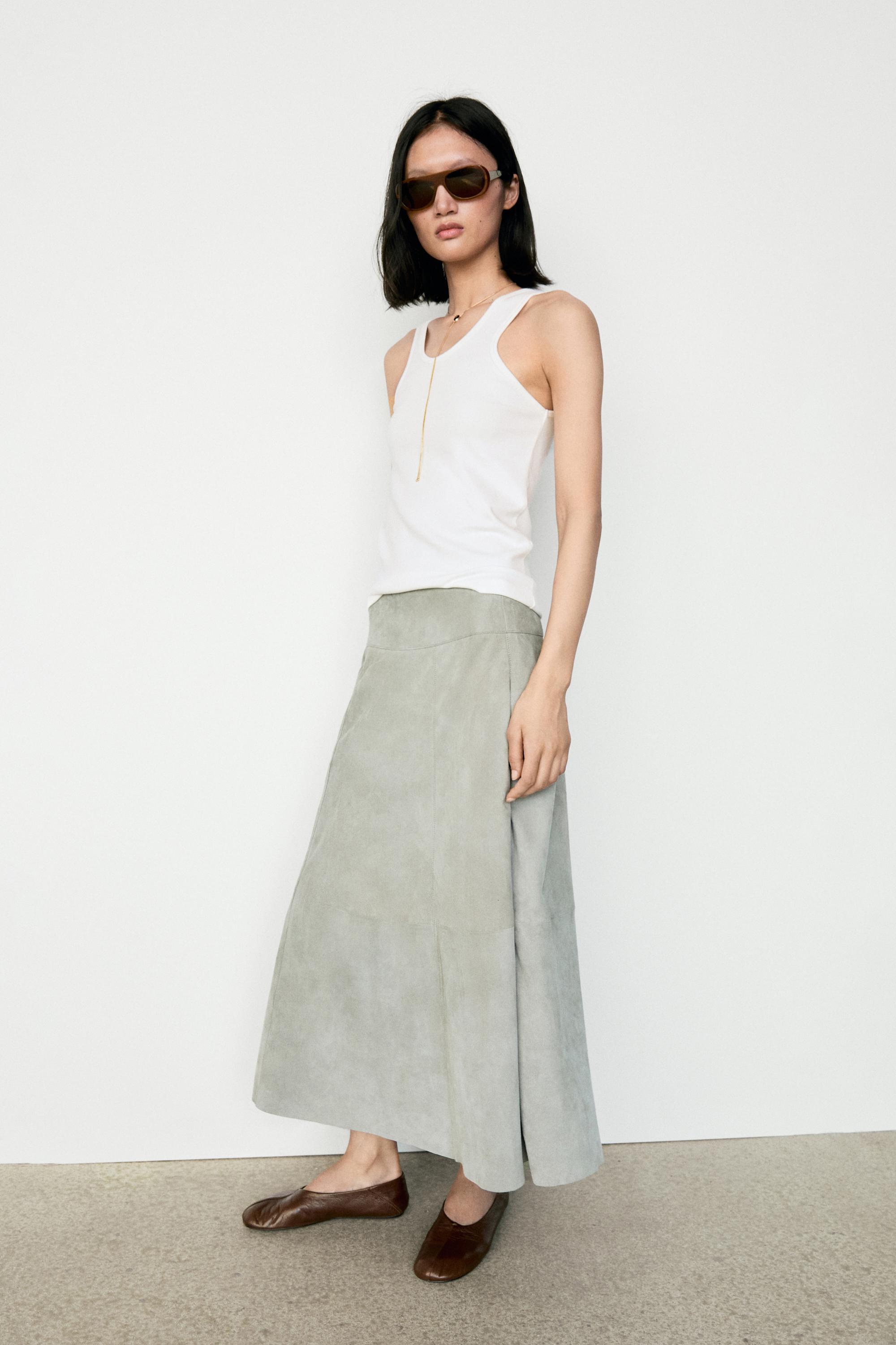 Cotton blend crew neck T-shirt — WHITE