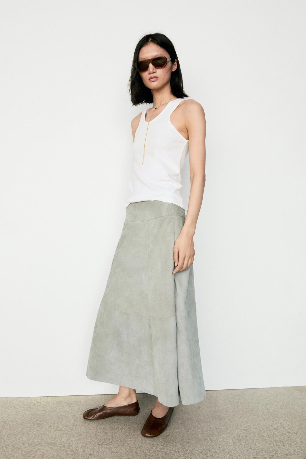 Cotton blend crew neck T-shirt — WHITE