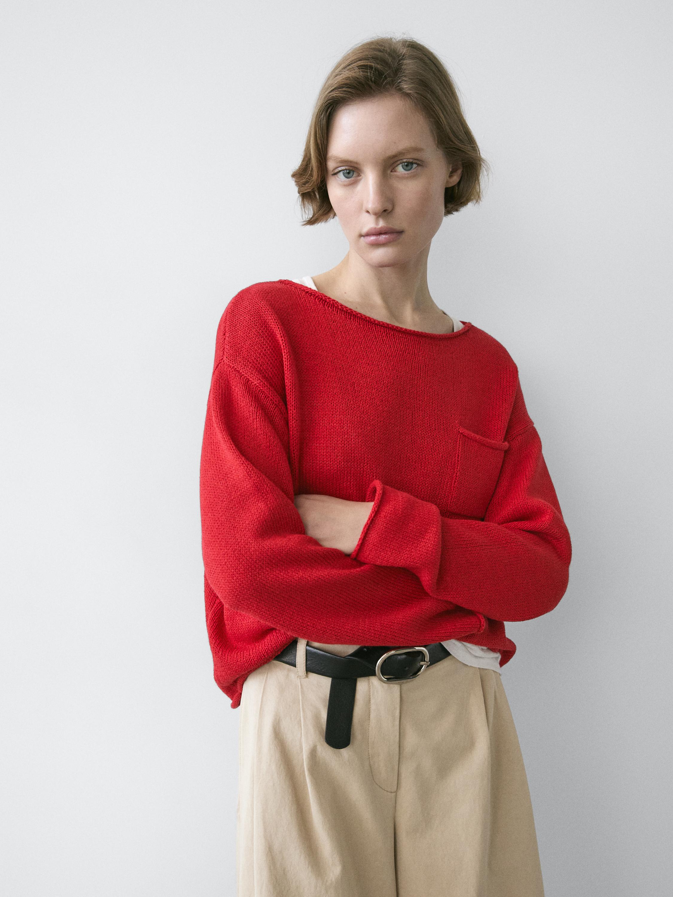 Jersey punto detalle bolsillo algodón lino