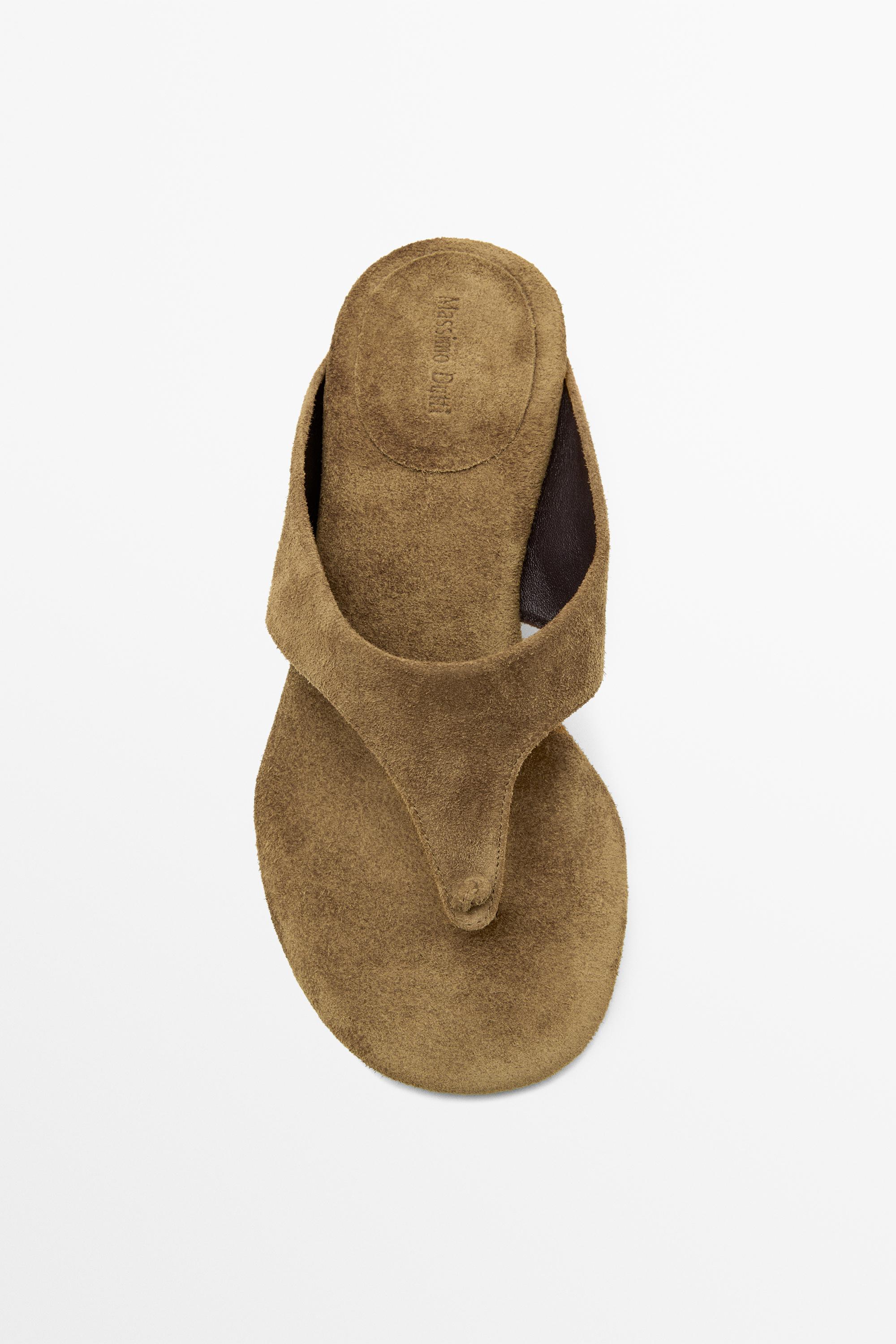 Heeled sandals with knot — CAMEL