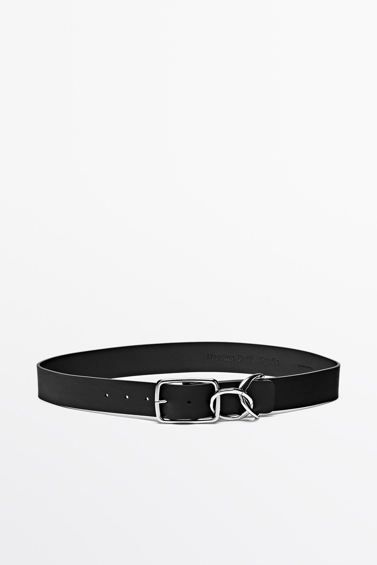 Buckle detail belt - STUDIO — BLACK