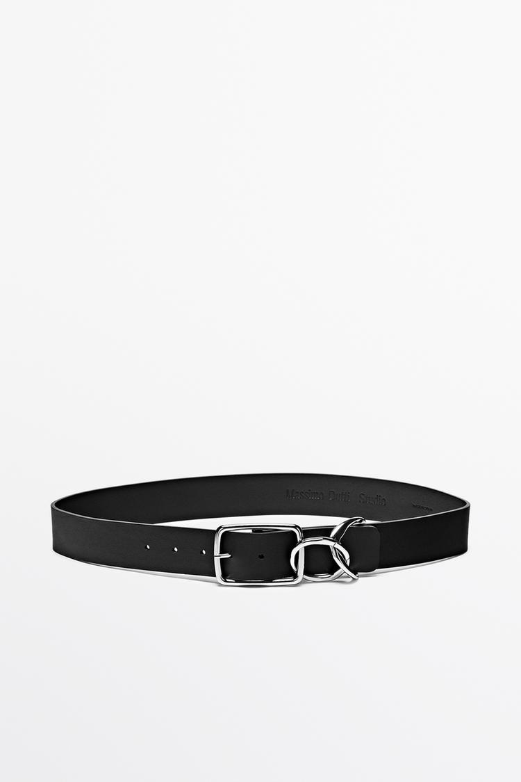 Buckle detail belt - STUDIO — BLACK