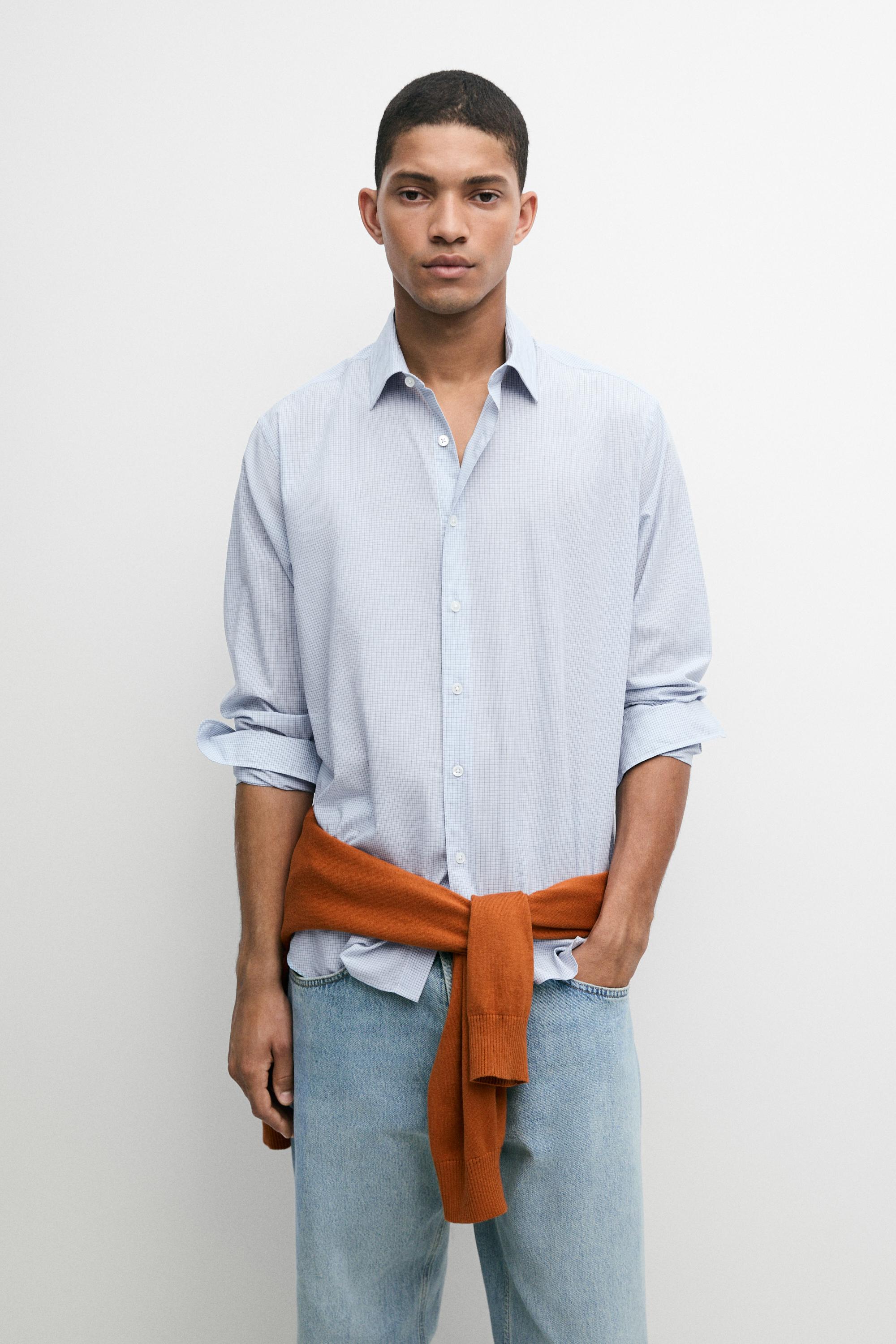 Camisa regular fit de quadre vichy 100% cotó