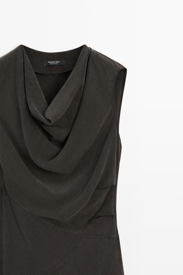Draped detail midi dress — Chocolate 4