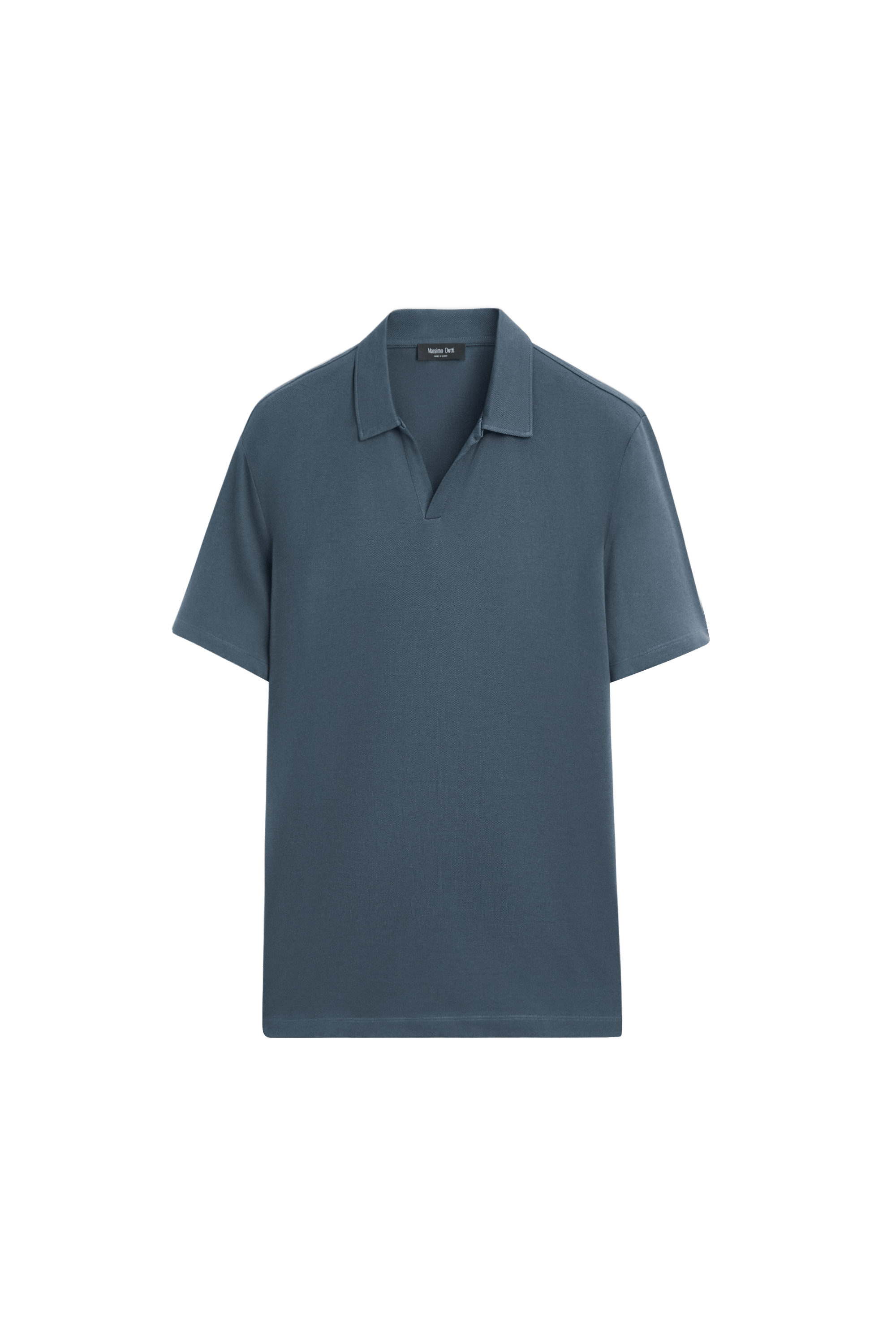 Massimo Dutti Mikro dokulu, V yaka polo t-shirt