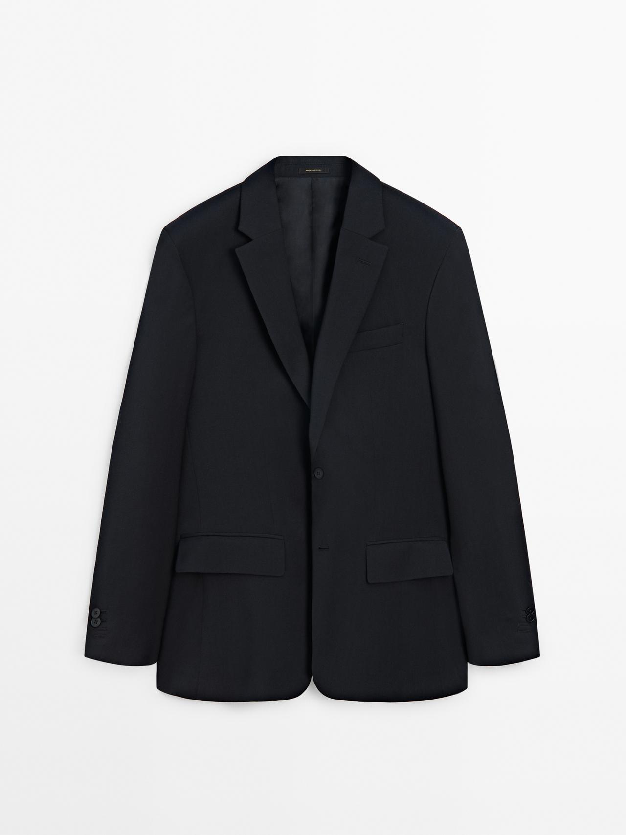 Massimo Dutti - Herre - Blazer I 100% Uld - Marineblå - 56