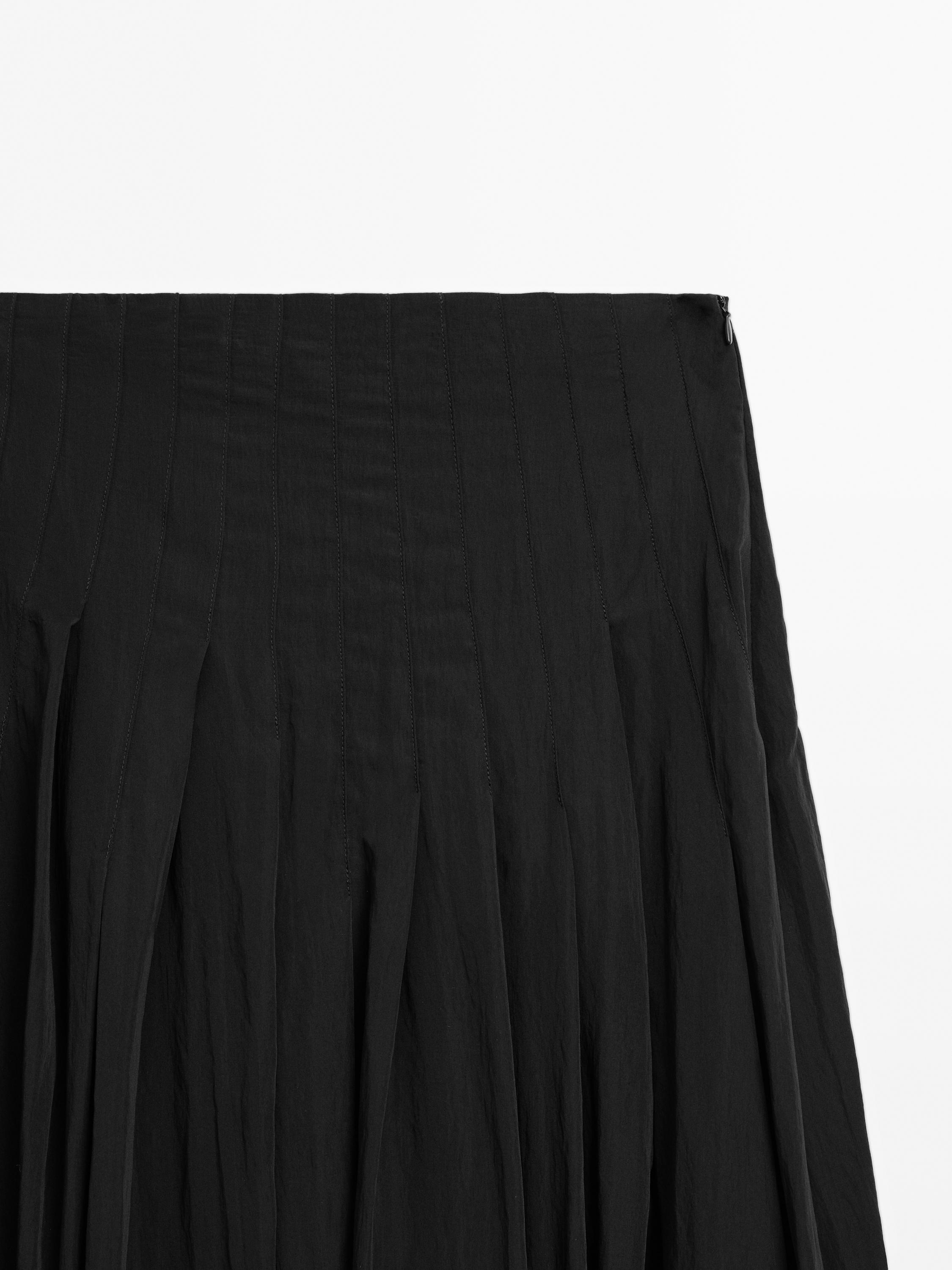 Massimo Dutti【NEW】Pleated midi skirt with box pleats 05299584250-o6.jpg?ts=