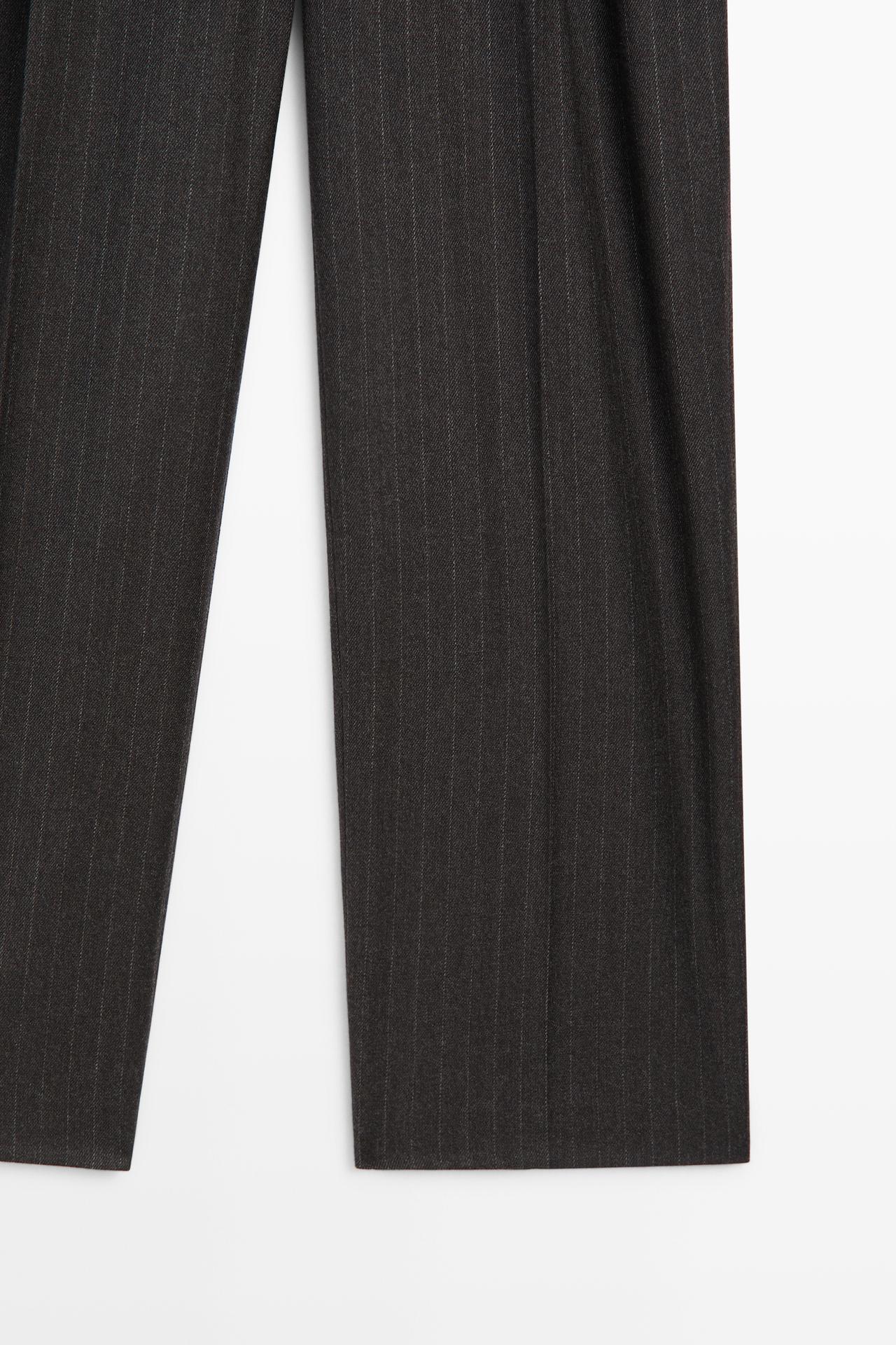 Darted pinstripe suit pants — CAREY