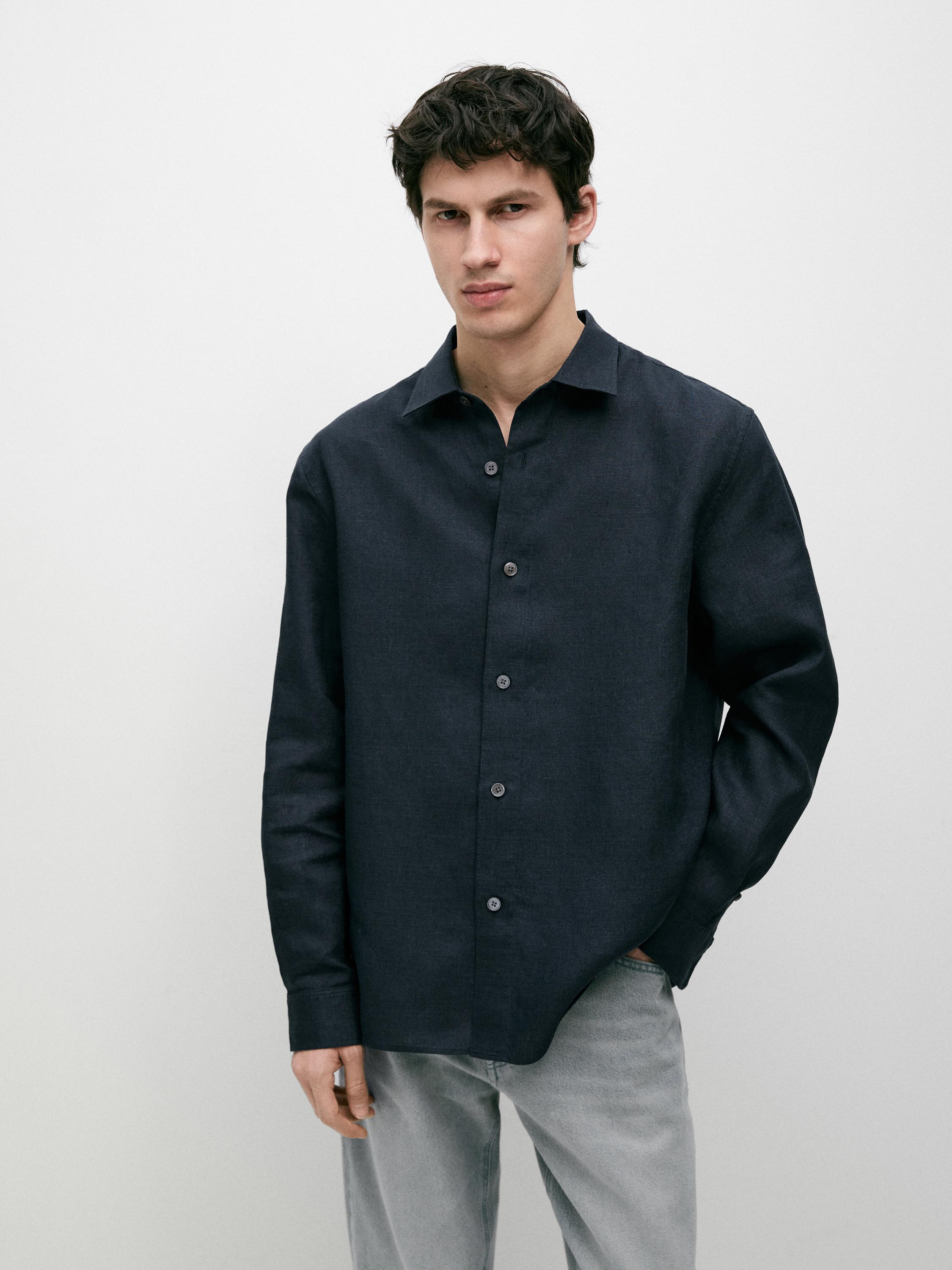 Košulja regular fit kroja od 100% lana