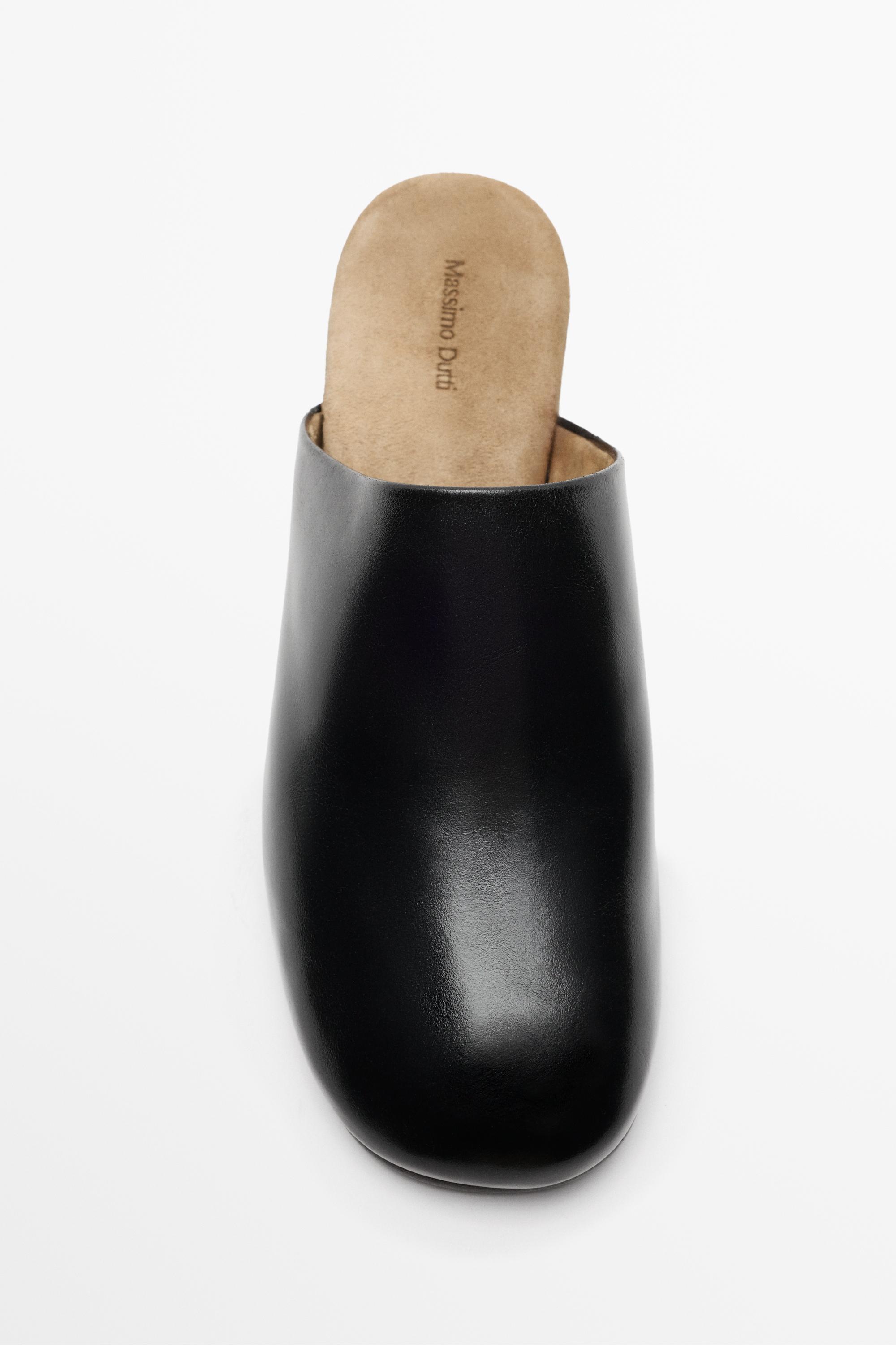 Soft leather mule — BLACK