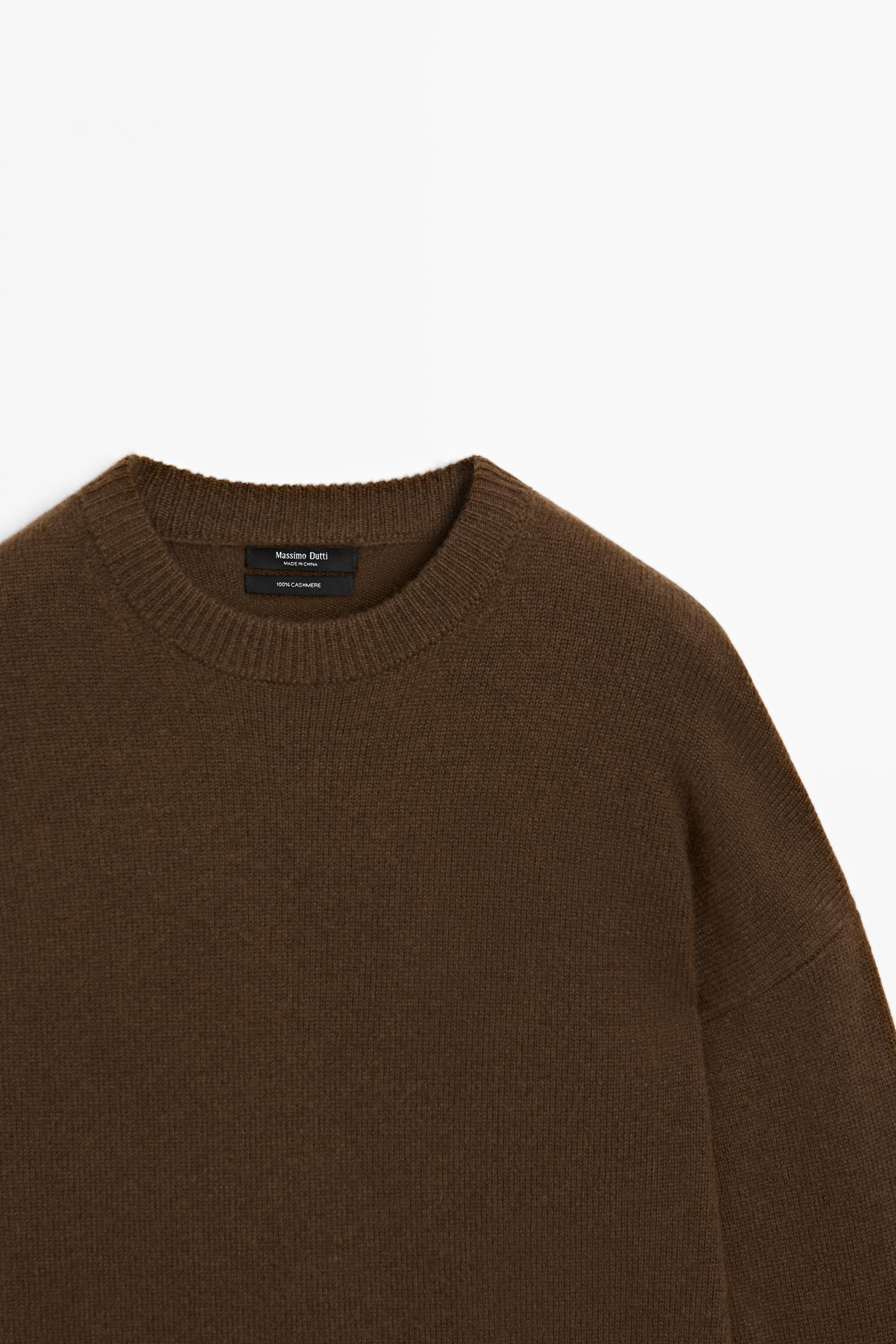 100% cashmere oversize knit sweater — TOFFEE