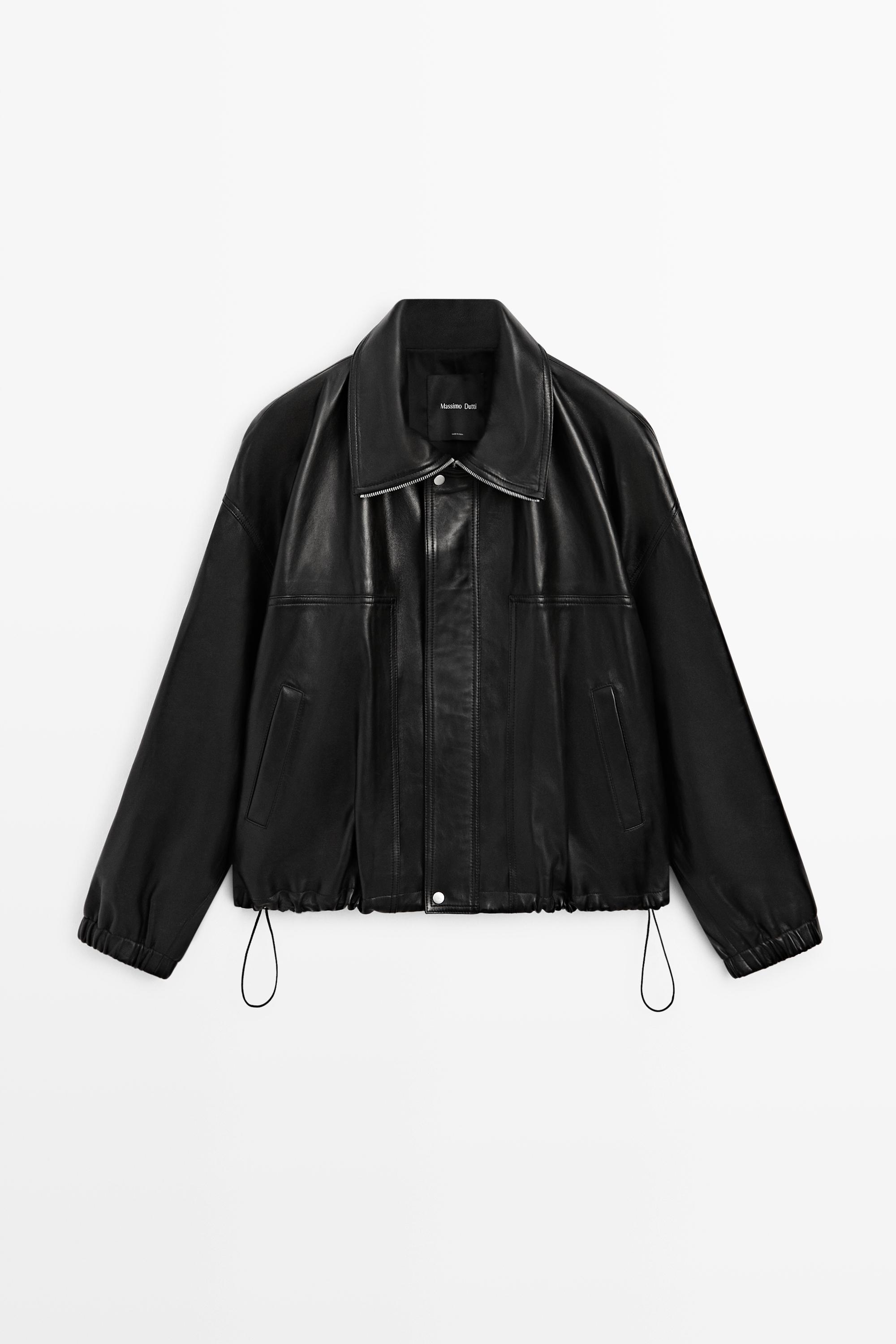 Massimo Dutti Napa deri bomber ceket