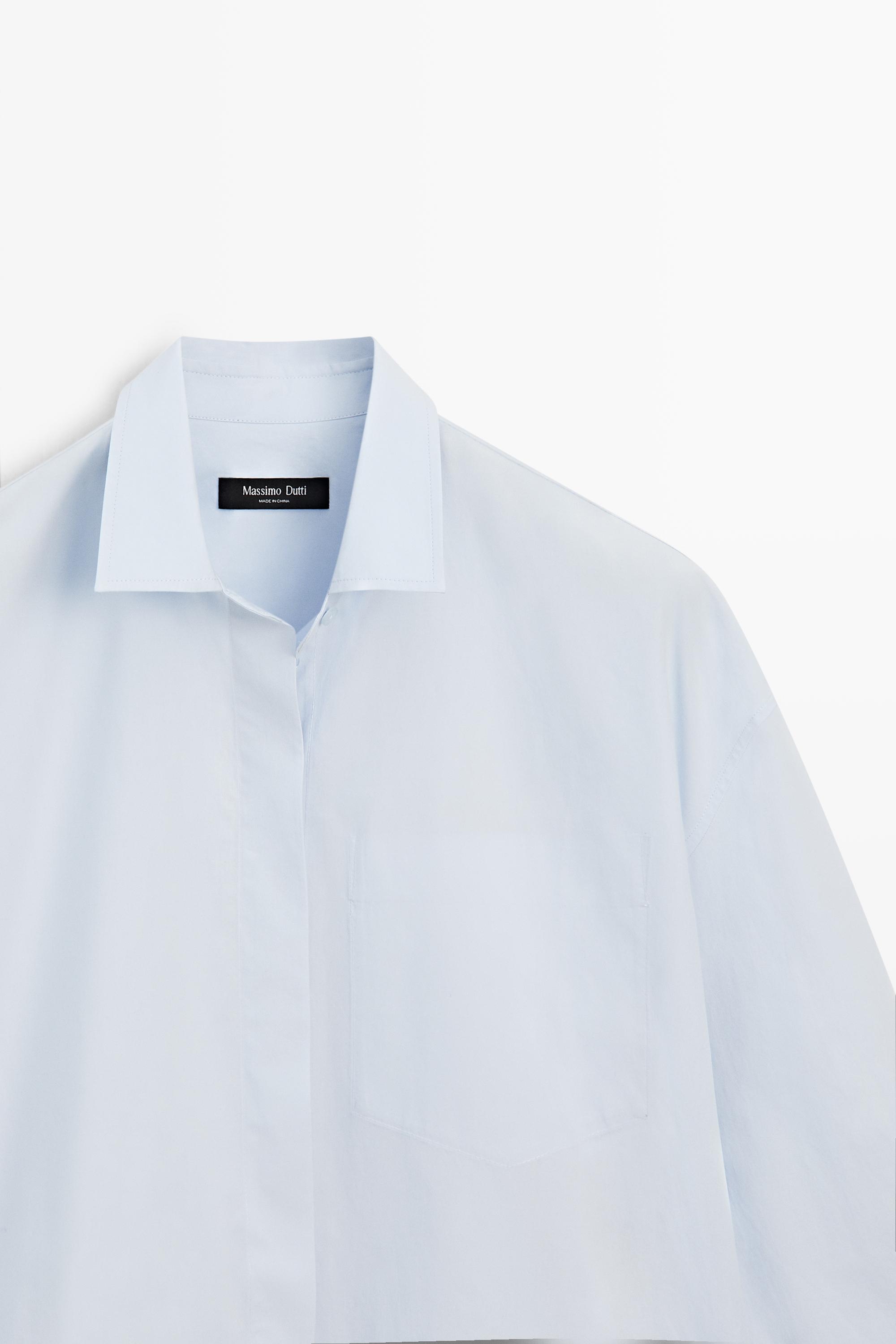 100% cotton shirt with pocket detail — SKY BLUE