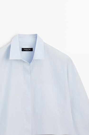 100% cotton shirt with pocket detail — SKY BLUE 4