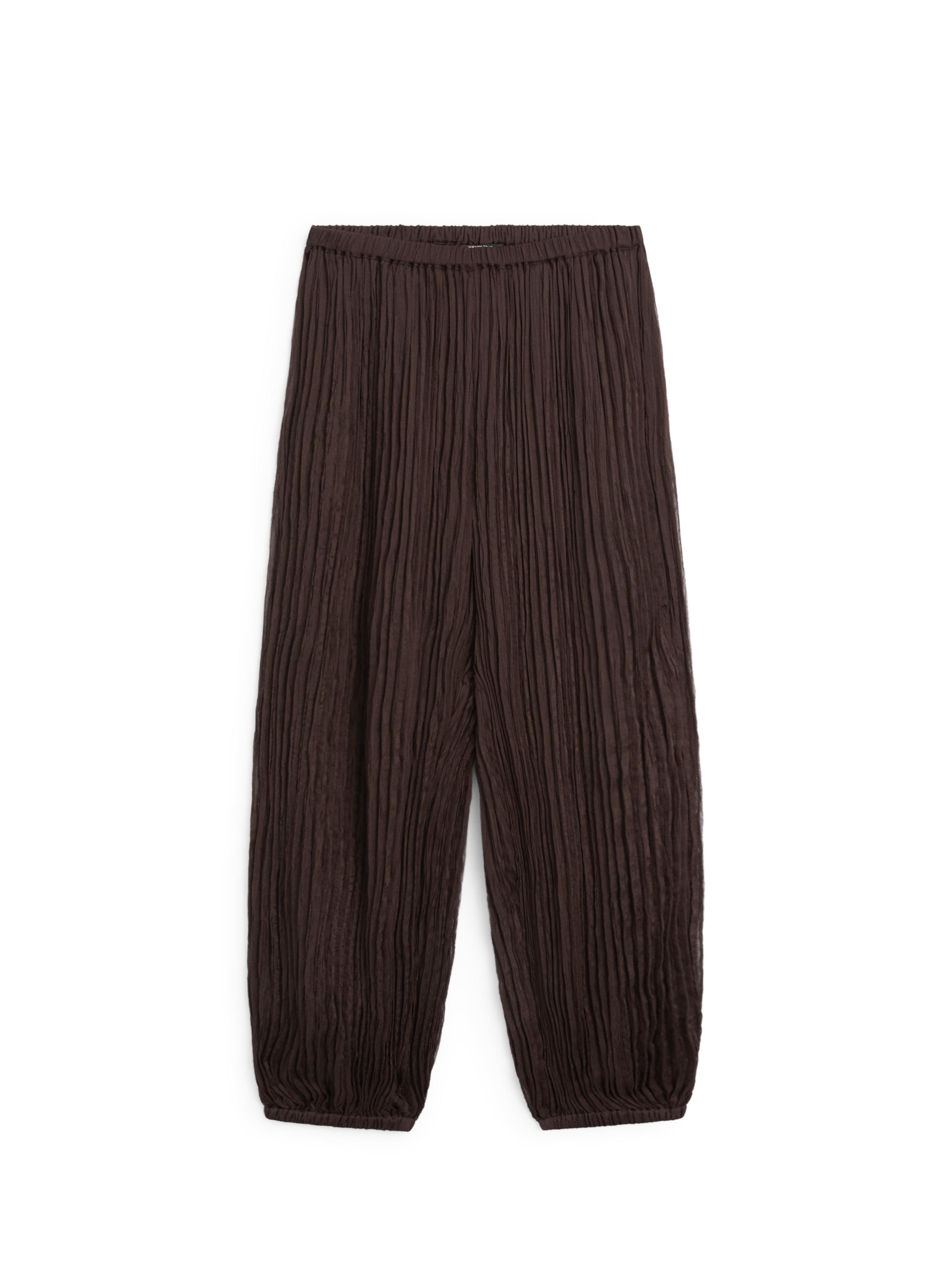 Sarouel trousers with pleated detail — BROWN