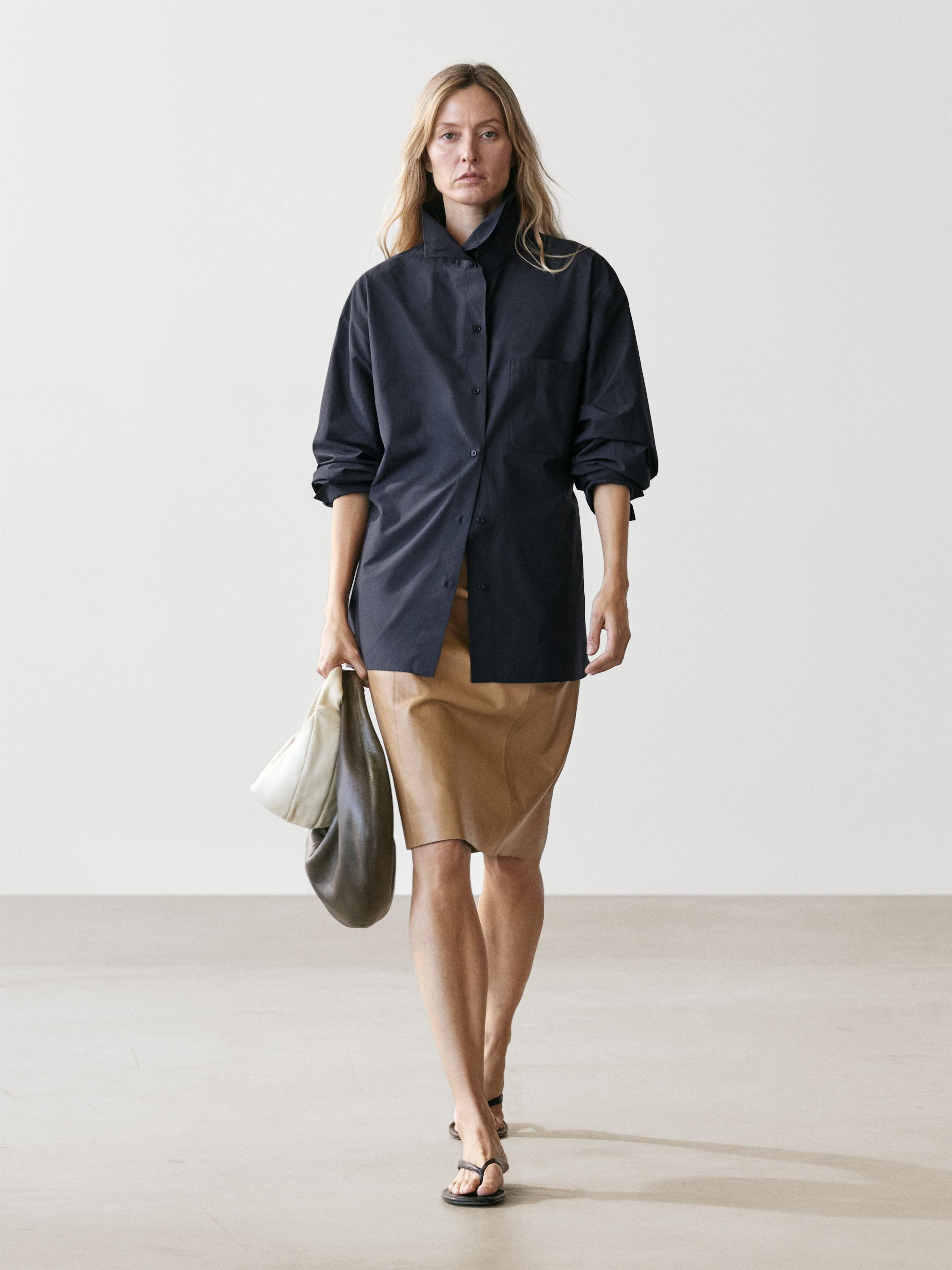 Cotton blend overshirt with pocket