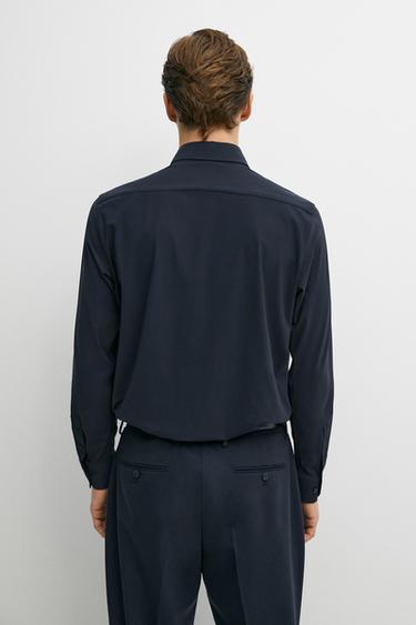Slim fit stretch shirt — NAVY BLUE 5